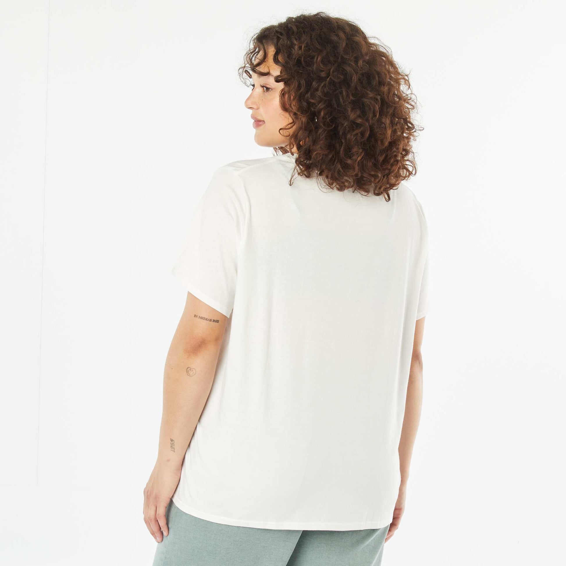 Short-sleeved printed T-shirt WHITE