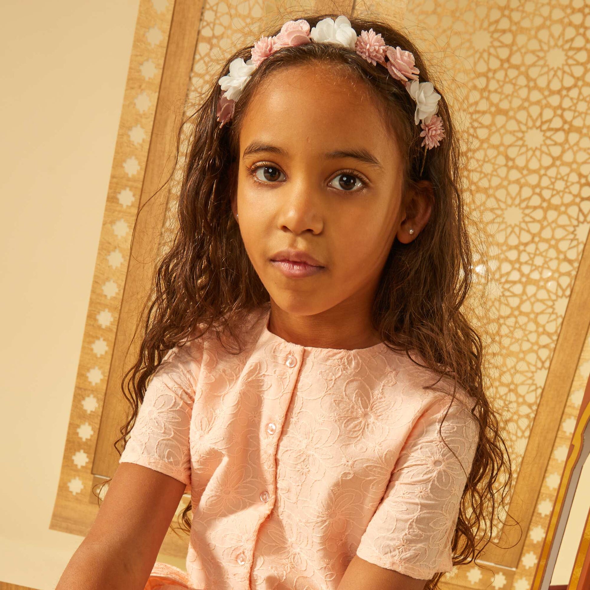 Headband with flowers PINK
