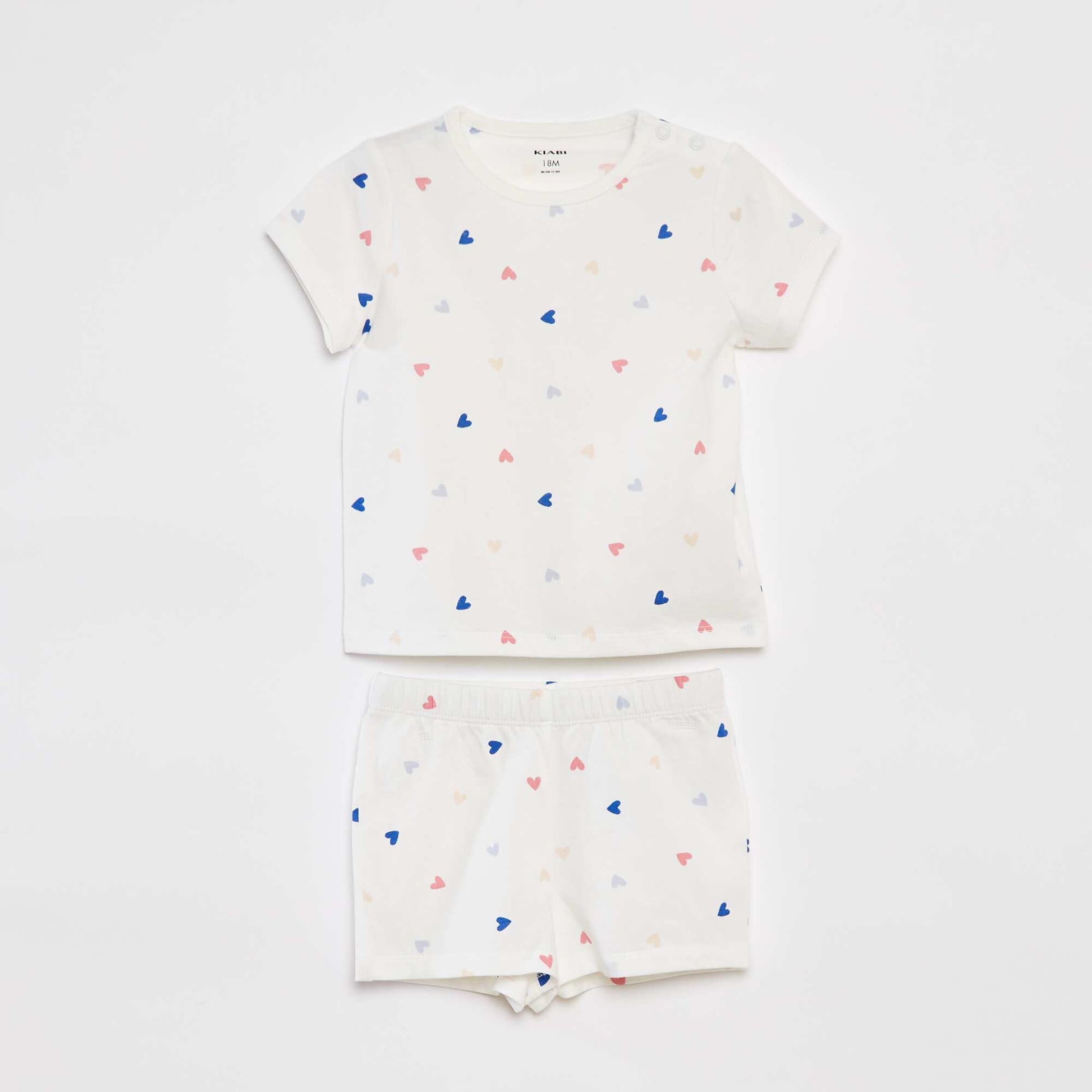 T-shirt + shorts pyjama set - 2-piece set WHITE