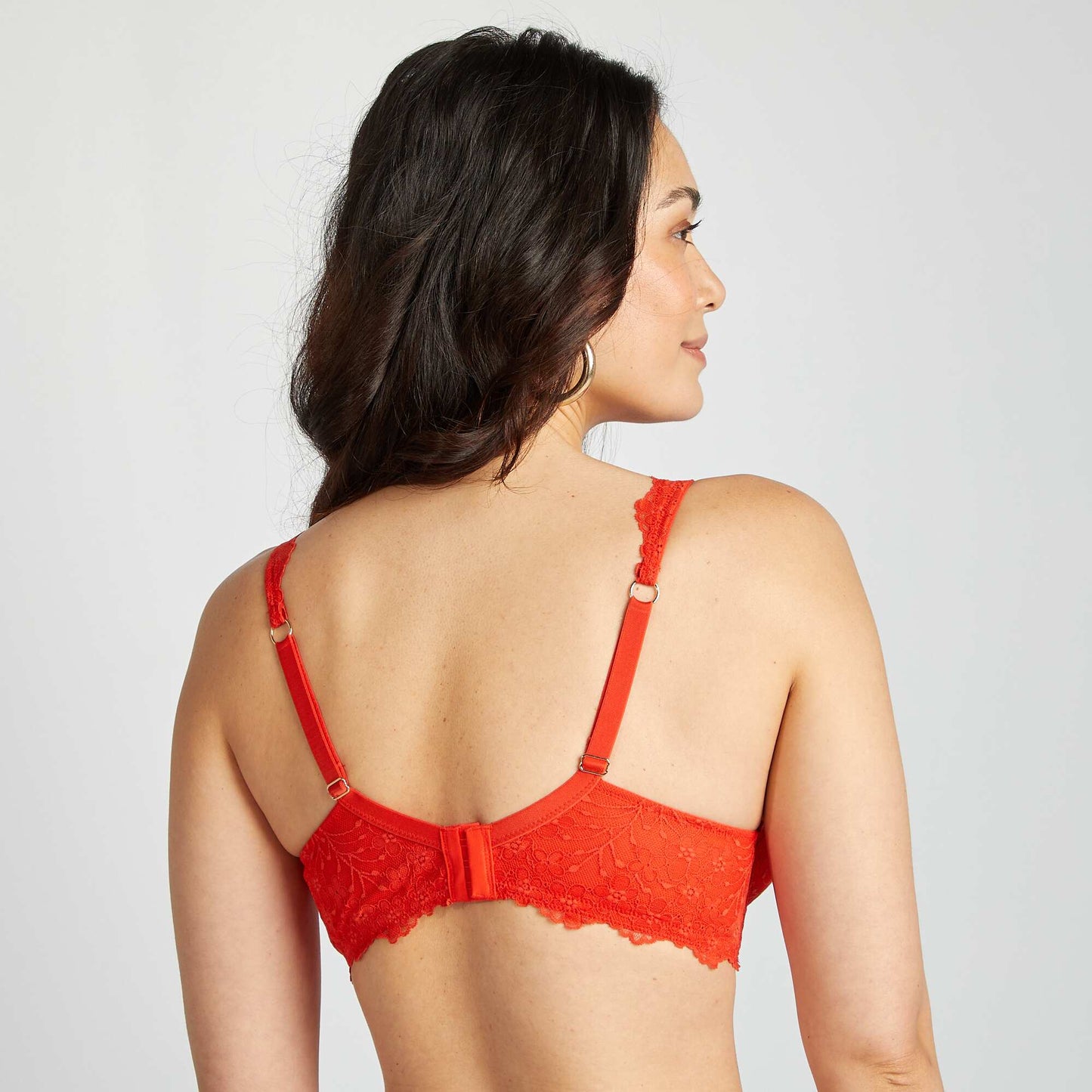 Lace bra for D & E cups RED