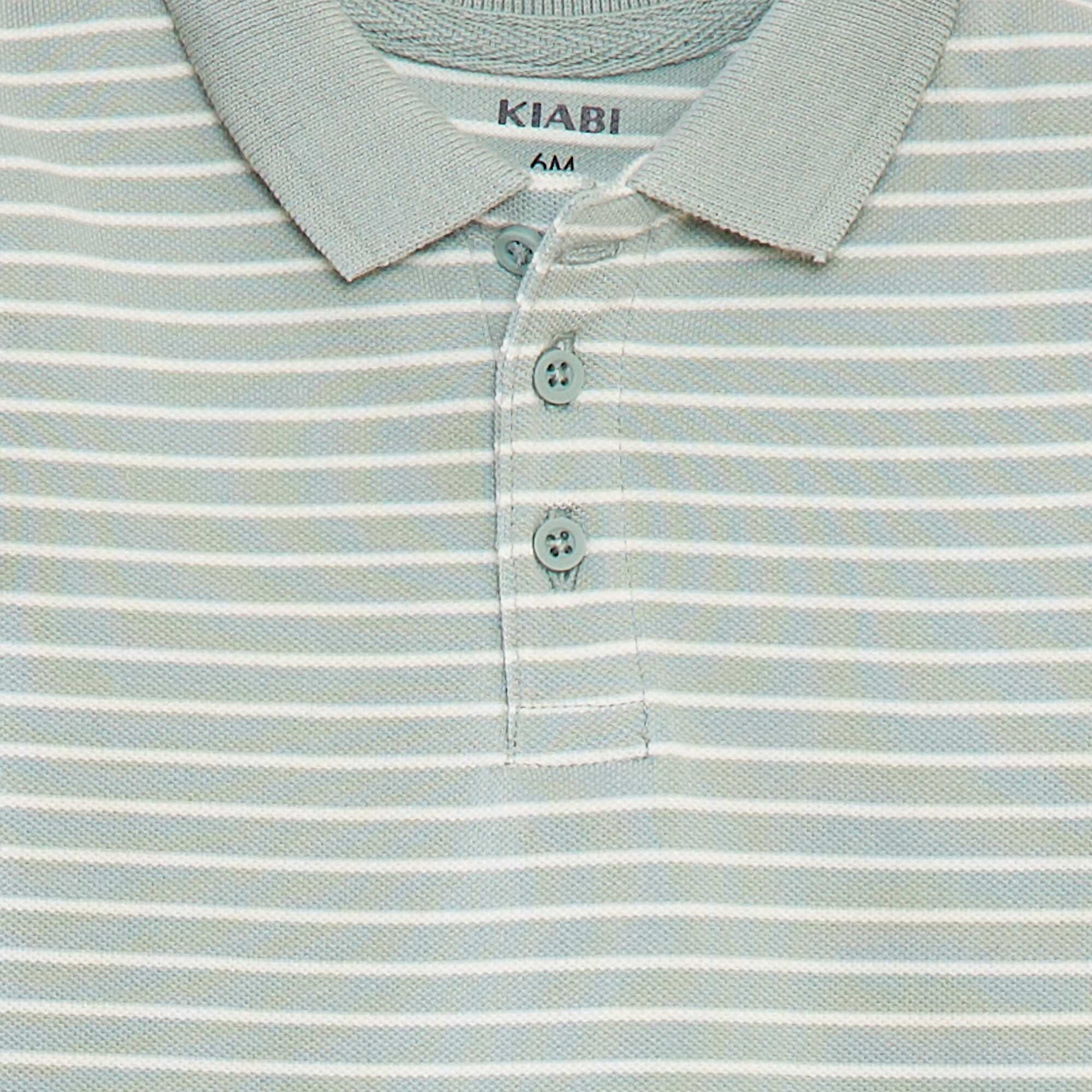 Cotton piqué short-sleeved polo shirt GREEN