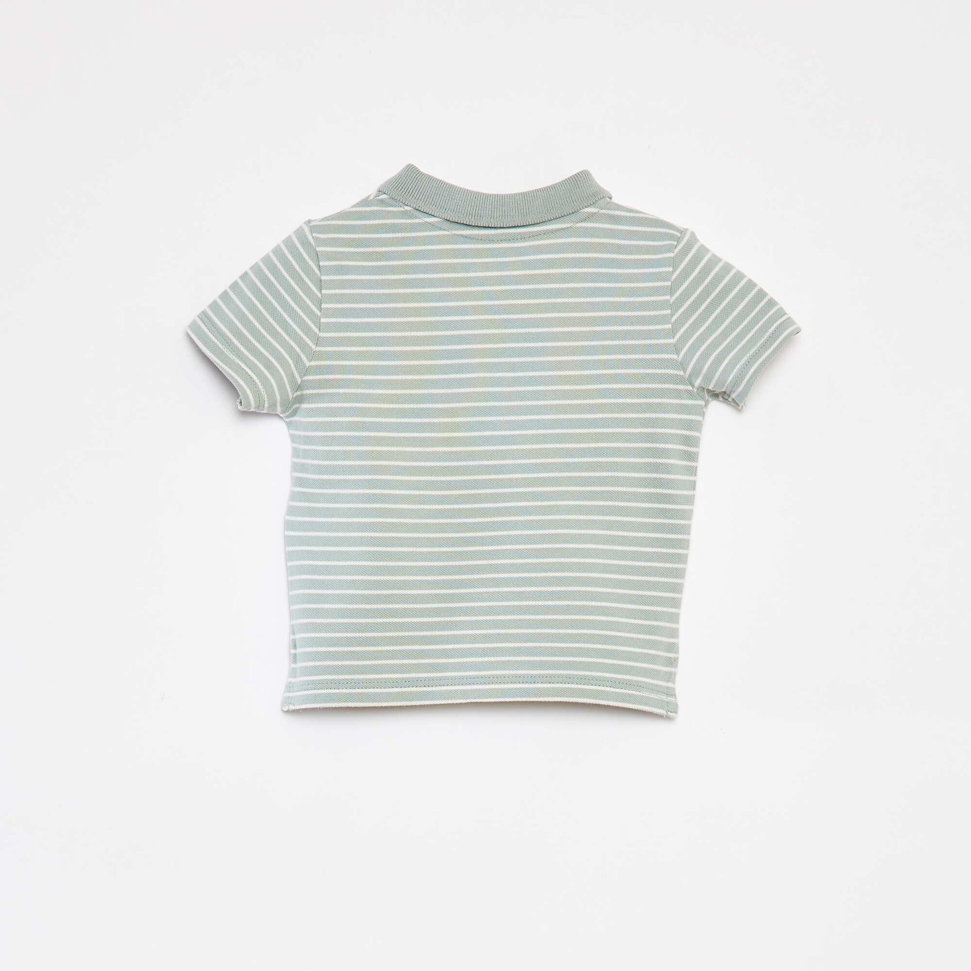 Cotton piqué short-sleeved polo shirt GREEN