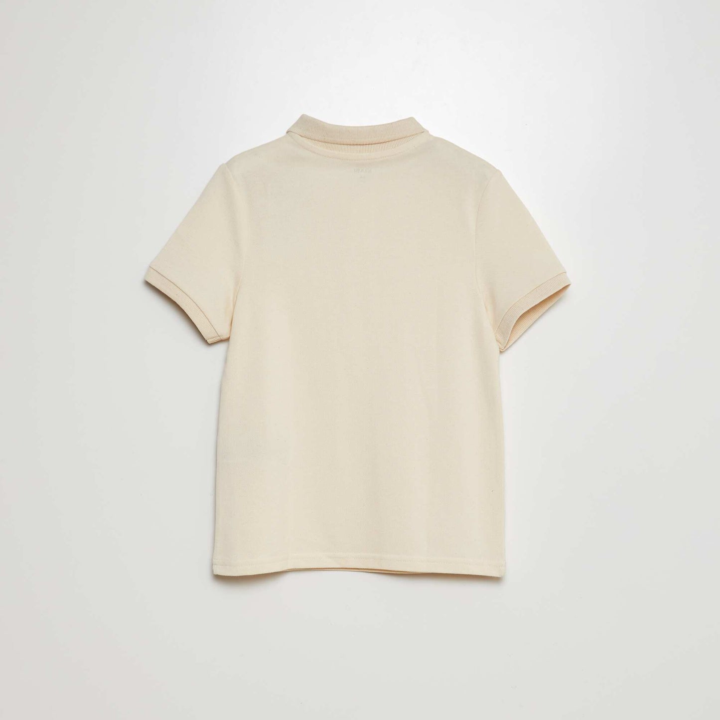 Plain piqué knit polo shirt BEIGE