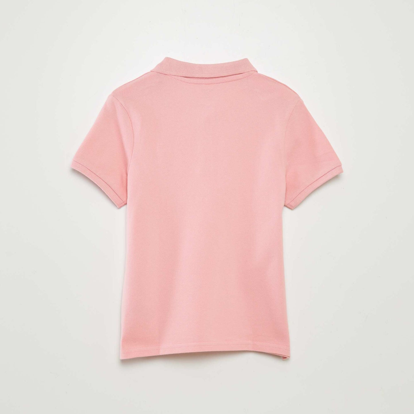 Plain piqué knit polo shirt PINK