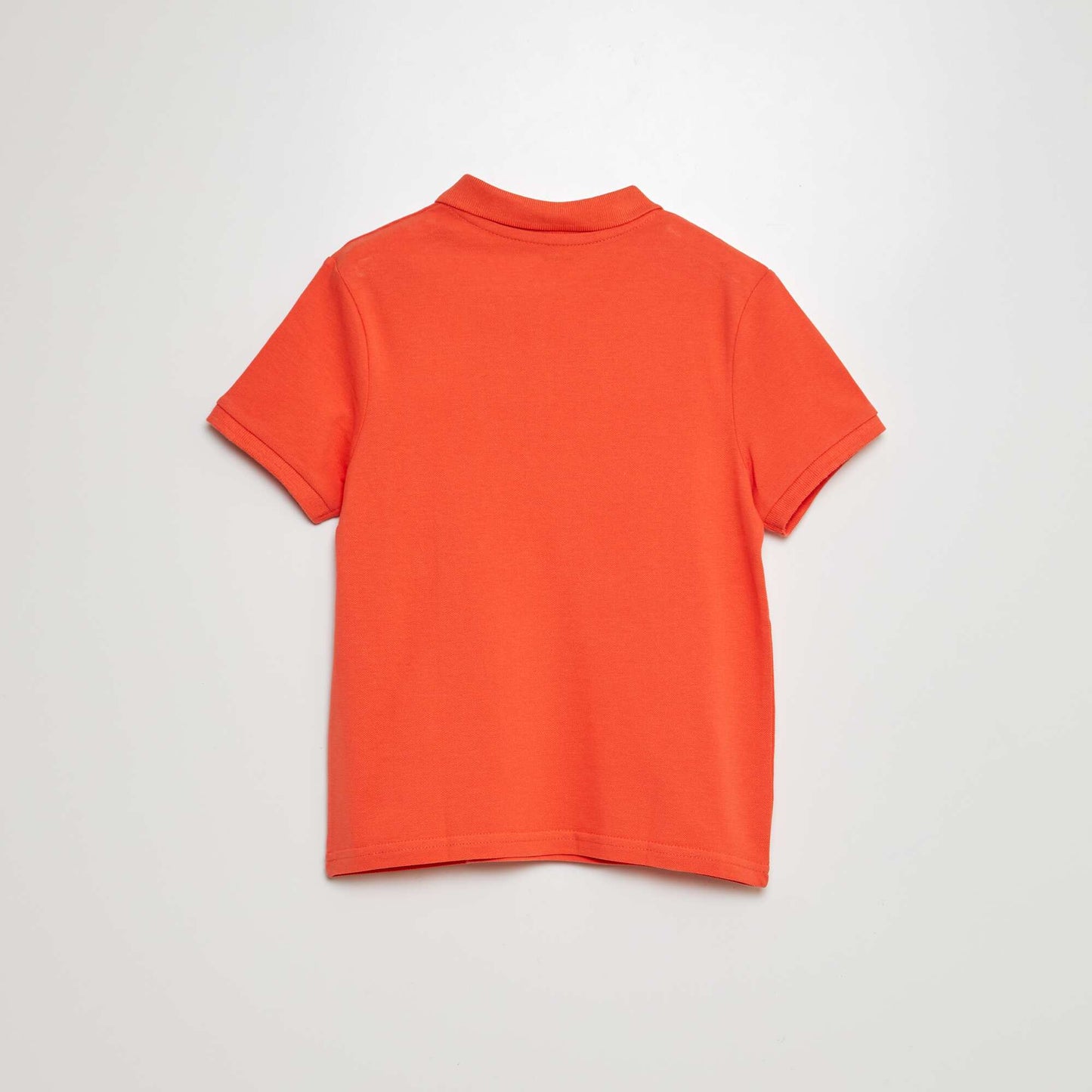 Plain piqué knit polo shirt RED