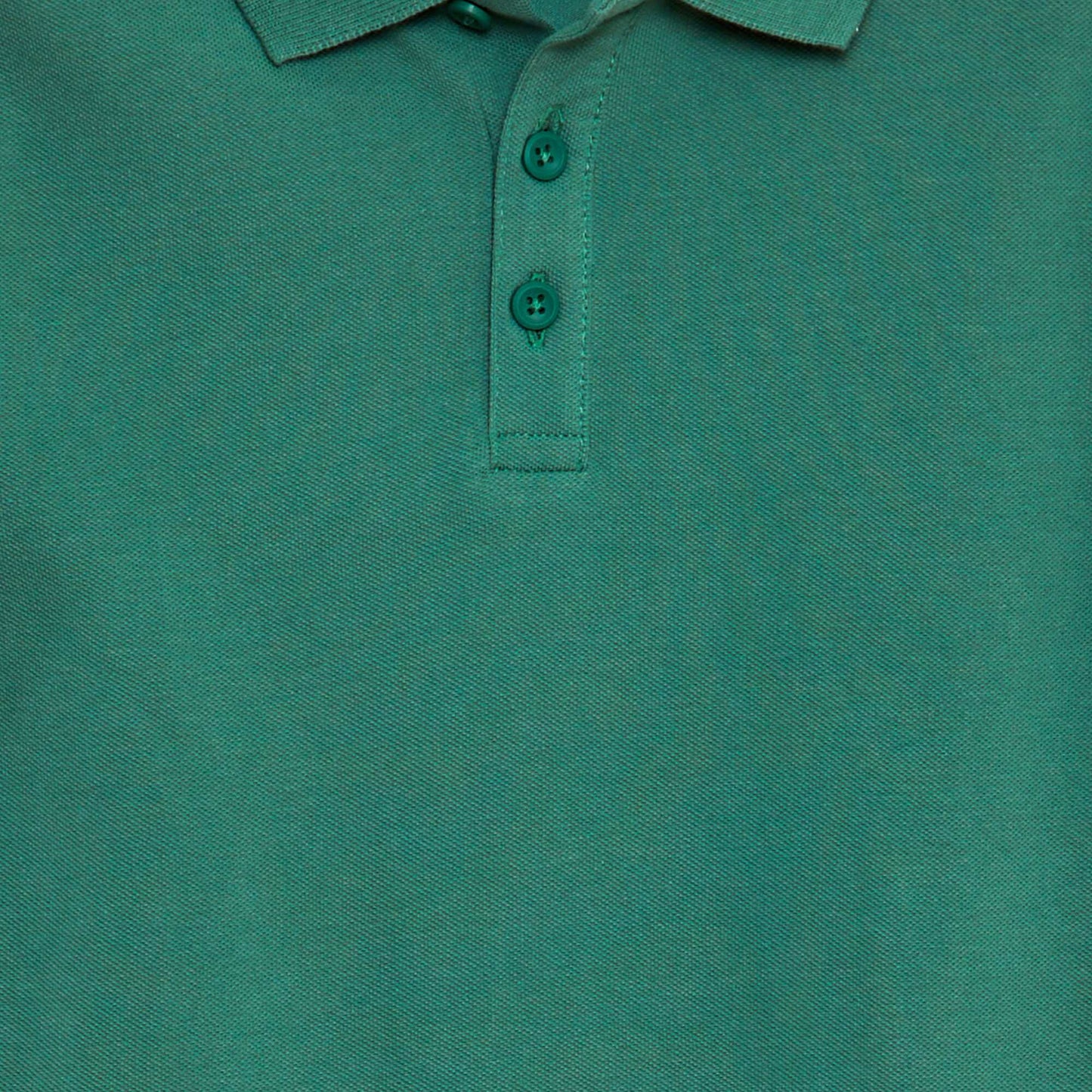 Plain piqué knit polo shirt GREEN