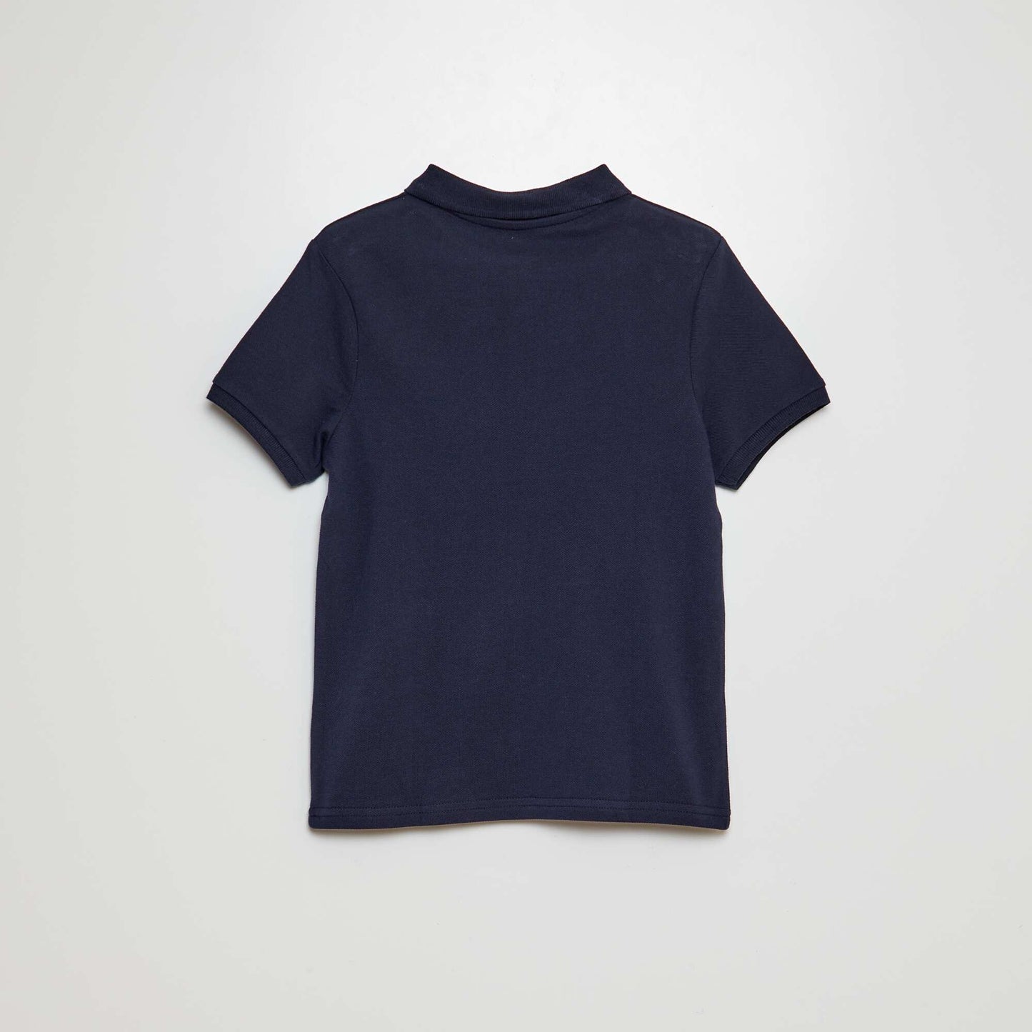 Plain piqué knit polo shirt BLUE