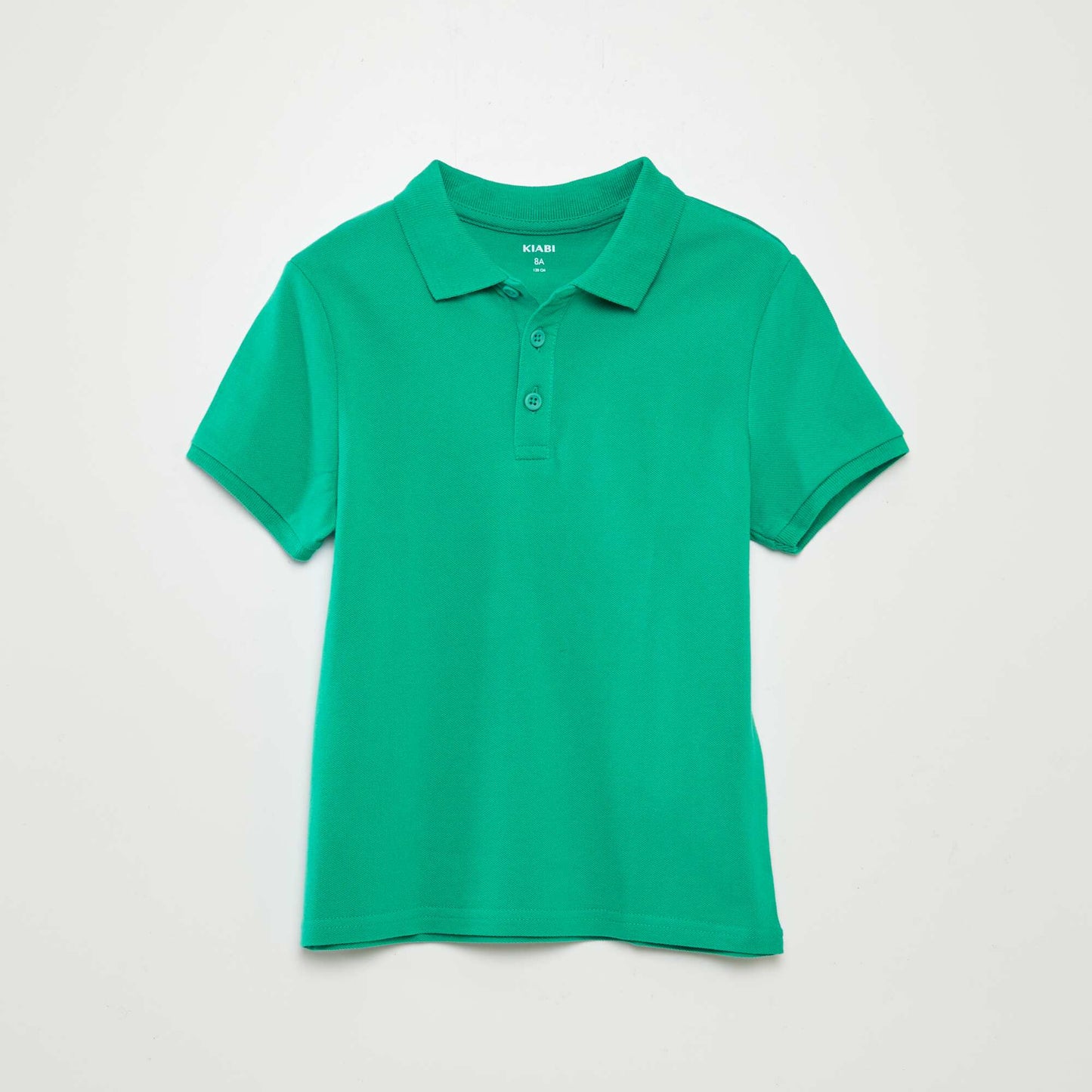 Plain piqué knit polo shirt GREEN