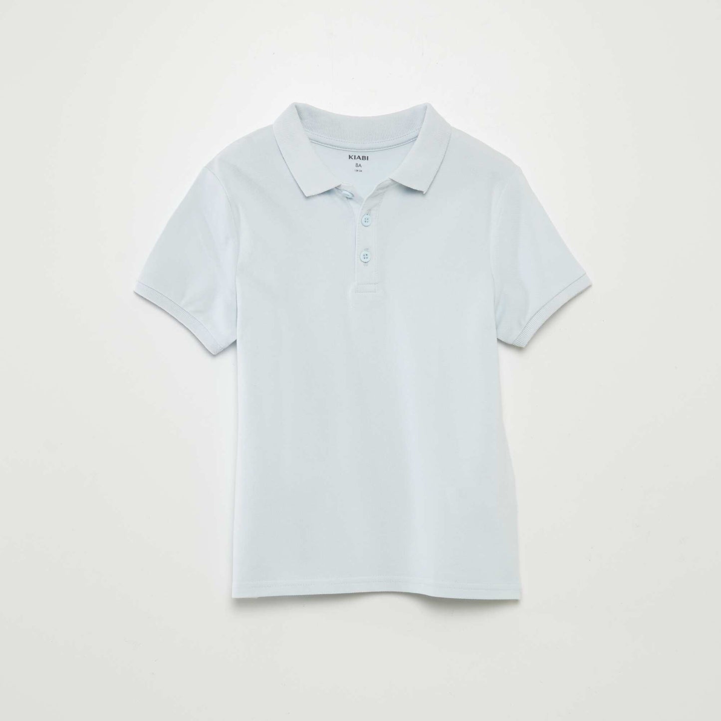 Plain piqué knit polo shirt BLUE