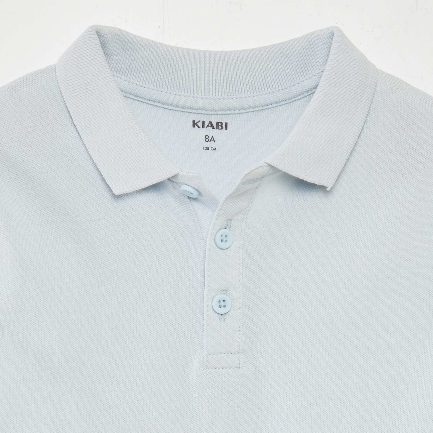 Plain piqué knit polo shirt BLUE