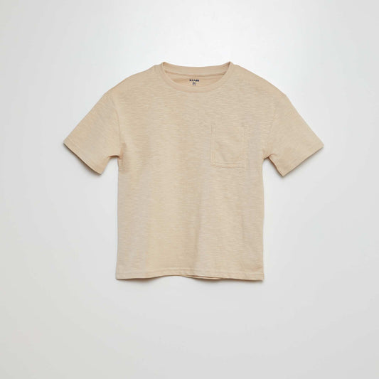 Plain T-shirt with pocket BEIGE