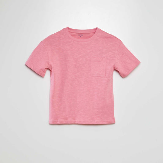 Plain T-shirt with pocket PINK