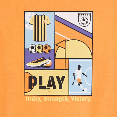 تي شيرت برتقالي بطبعة مرحة