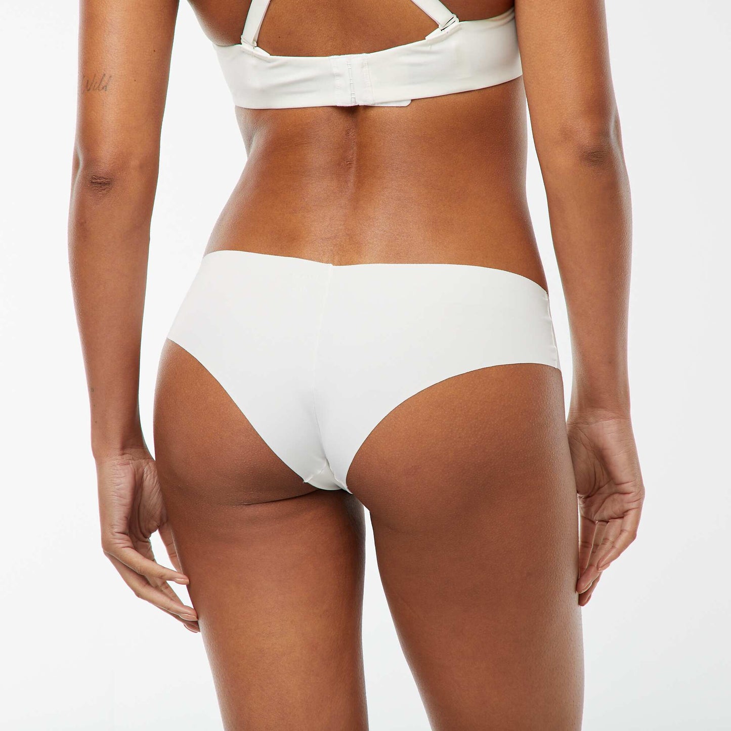 Pack of 2 invisible microfiber shorties WHITE