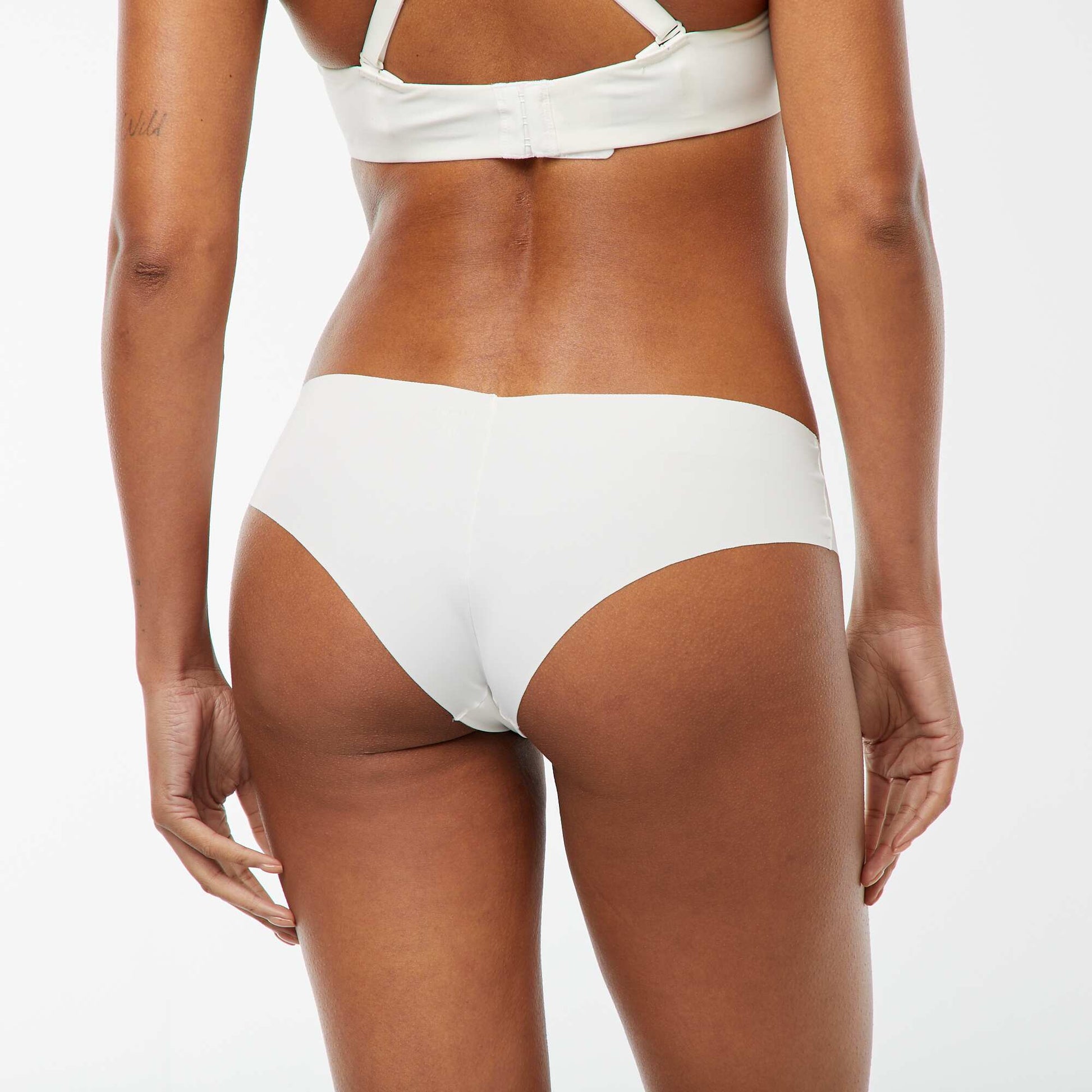 Pack of 2 invisible microfiber shorties WHITE
