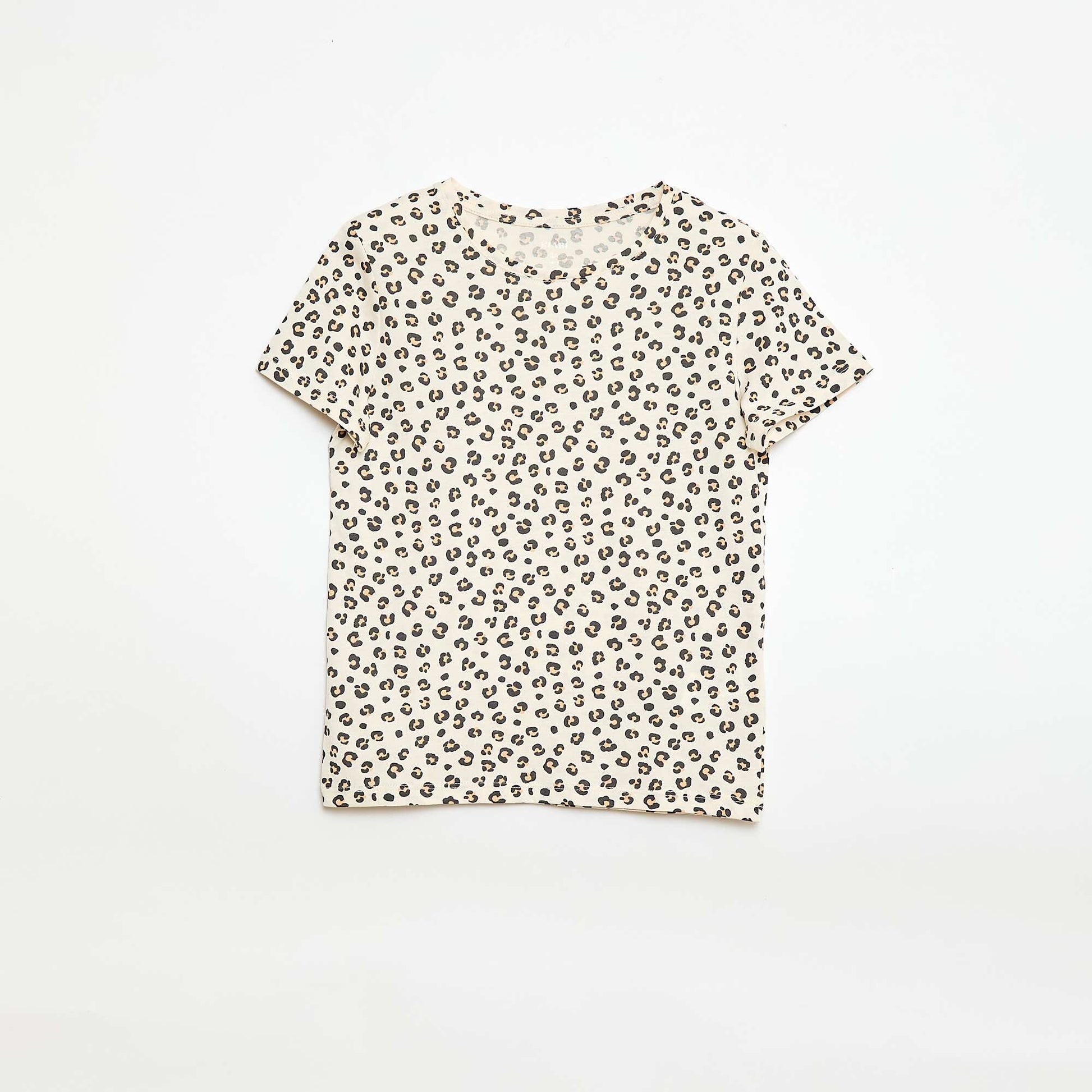 Short-sleeved striped T-shirt BEIGE