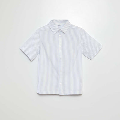 Short-sleeved poplin shirt BLUE