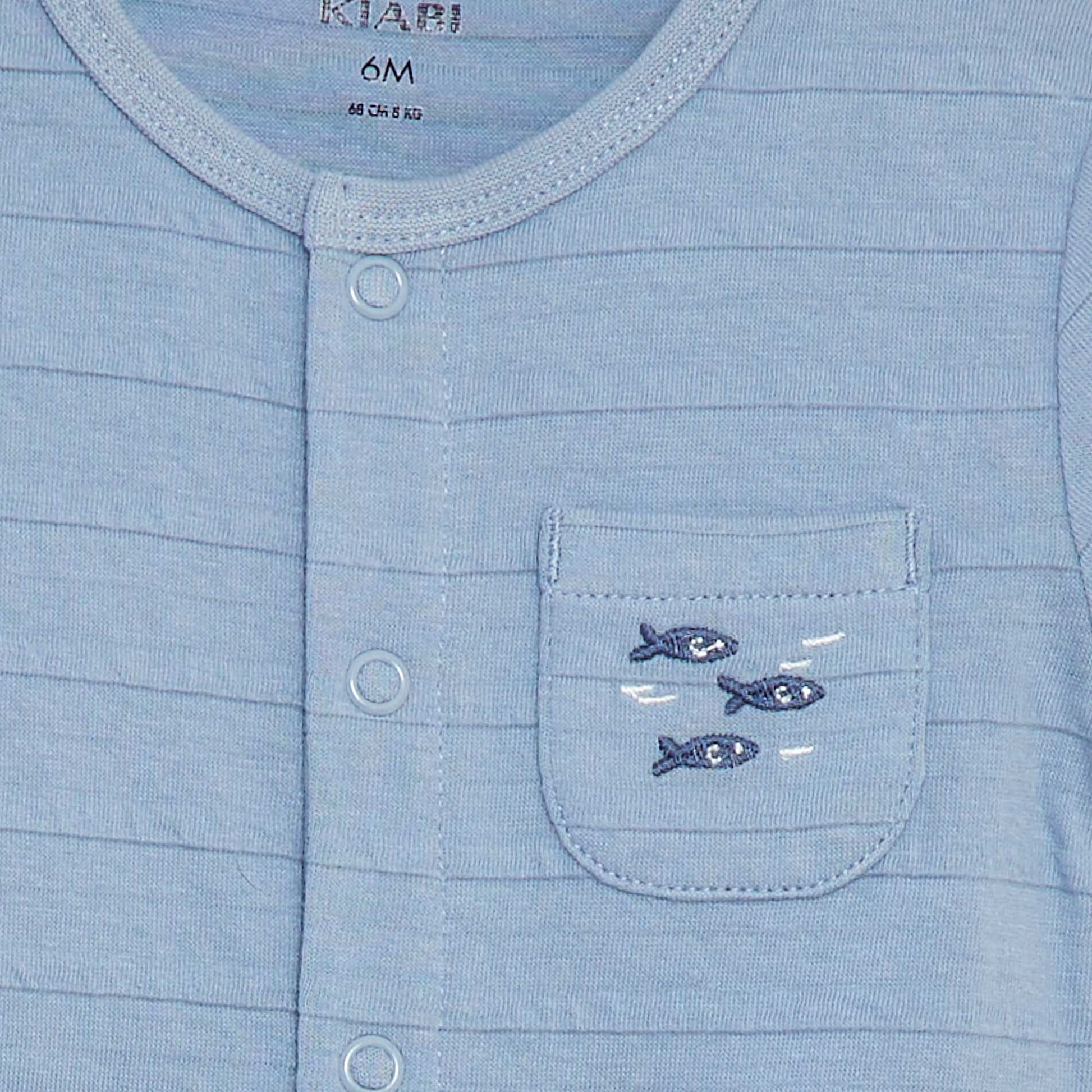 Lightweight sleepsuit with short sleeves BLUE