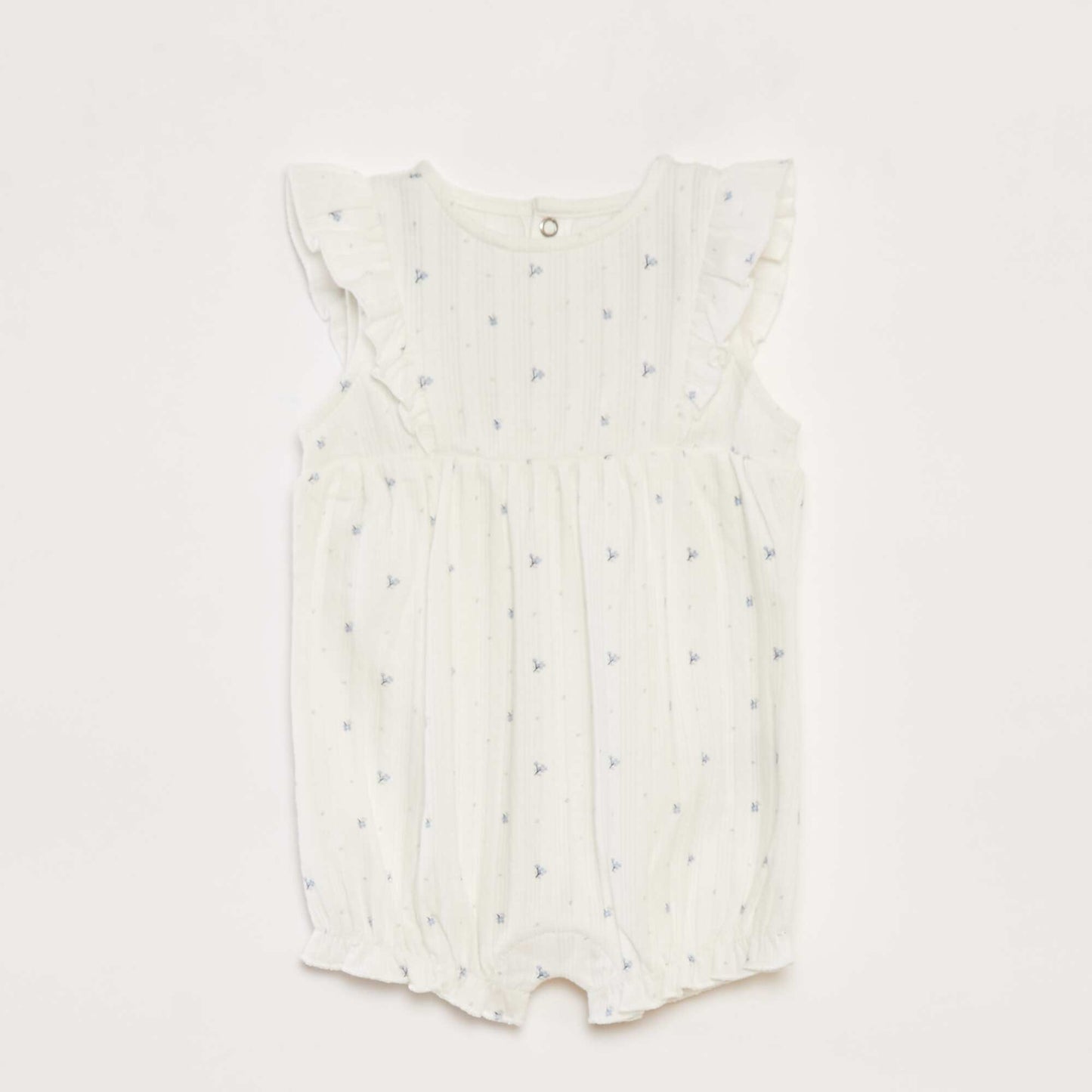 Ruffled printed romper suit WHITE