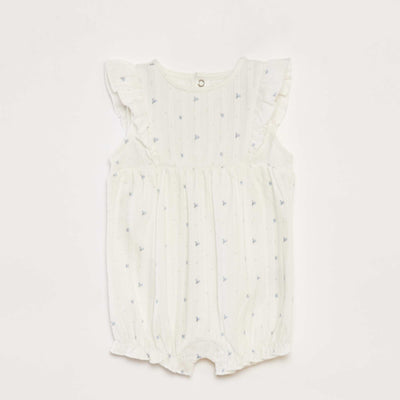 Ruffled printed romper suit WHITE