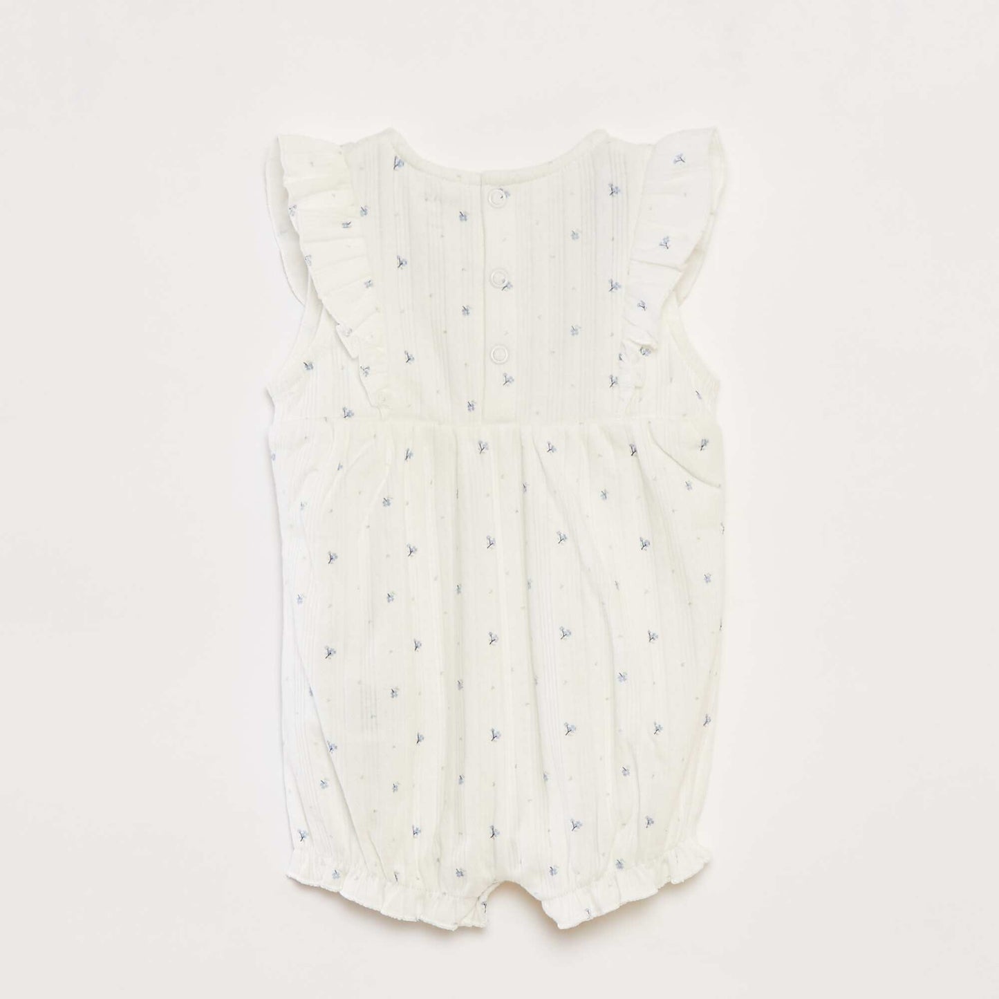Ruffled printed romper suit WHITE