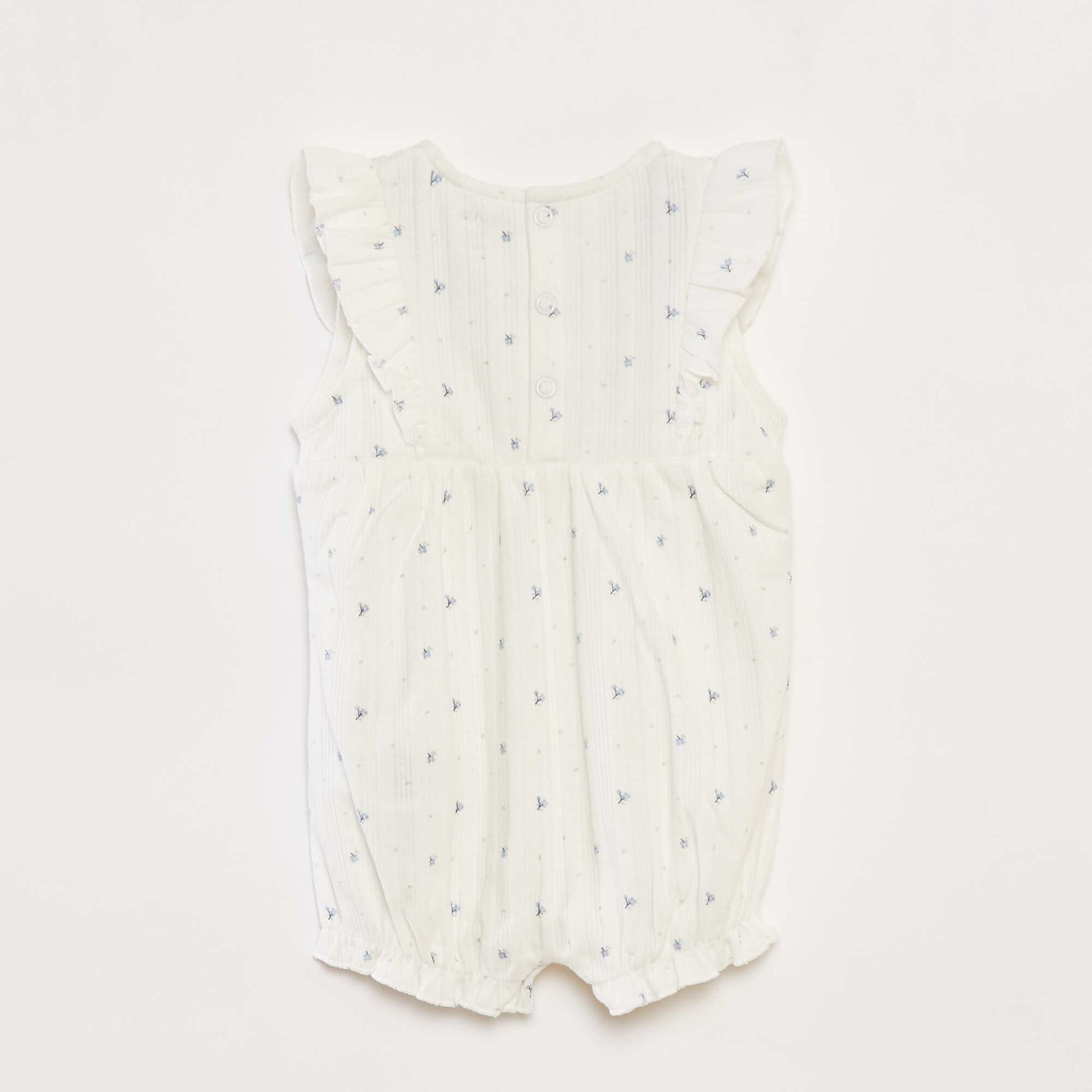 Ruffled printed romper suit WHITE