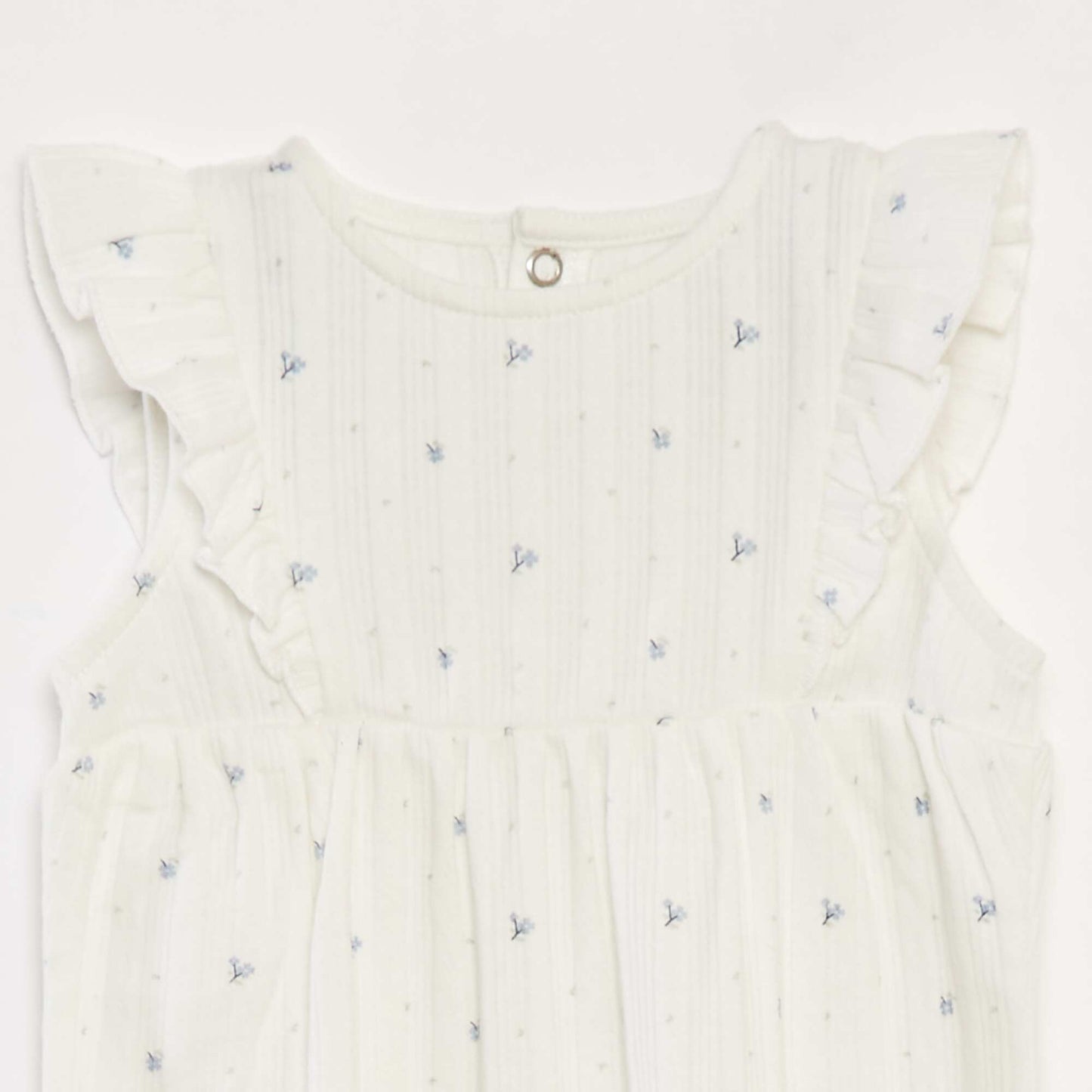 Ruffled printed romper suit WHITE