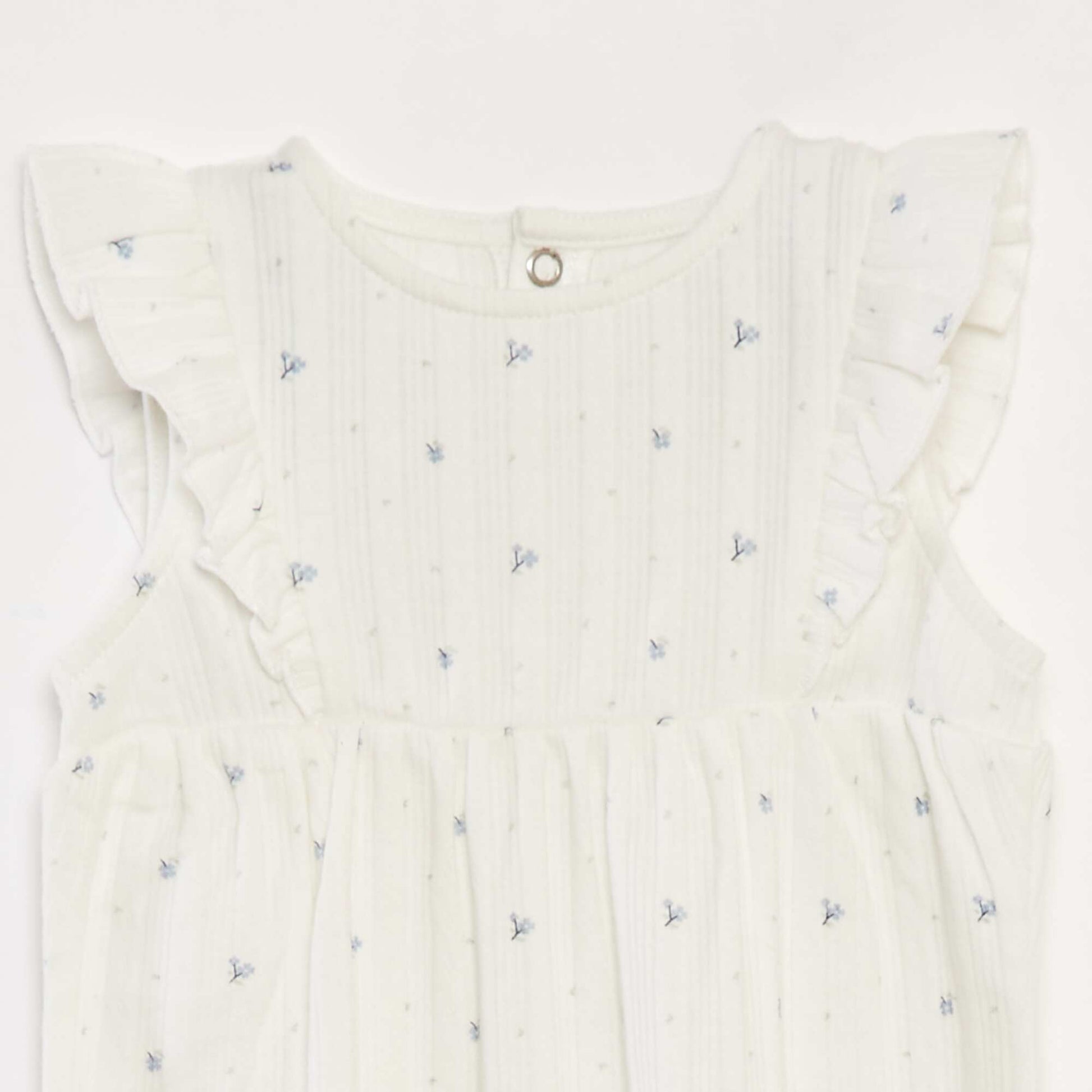 Ruffled printed romper suit WHITE