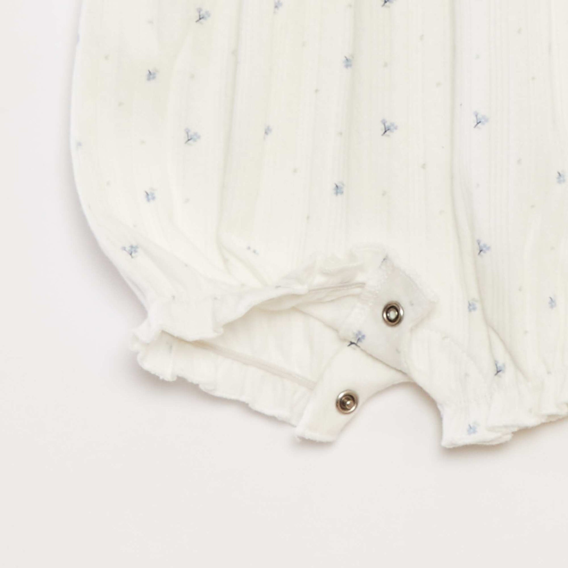 Ruffled printed romper suit WHITE