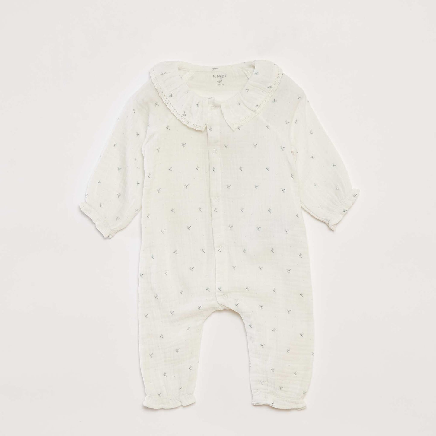 Footless sleepsuit with fancy collar WHITE