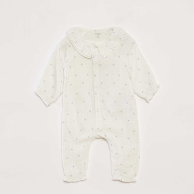 Footless sleepsuit with fancy collar WHITE
