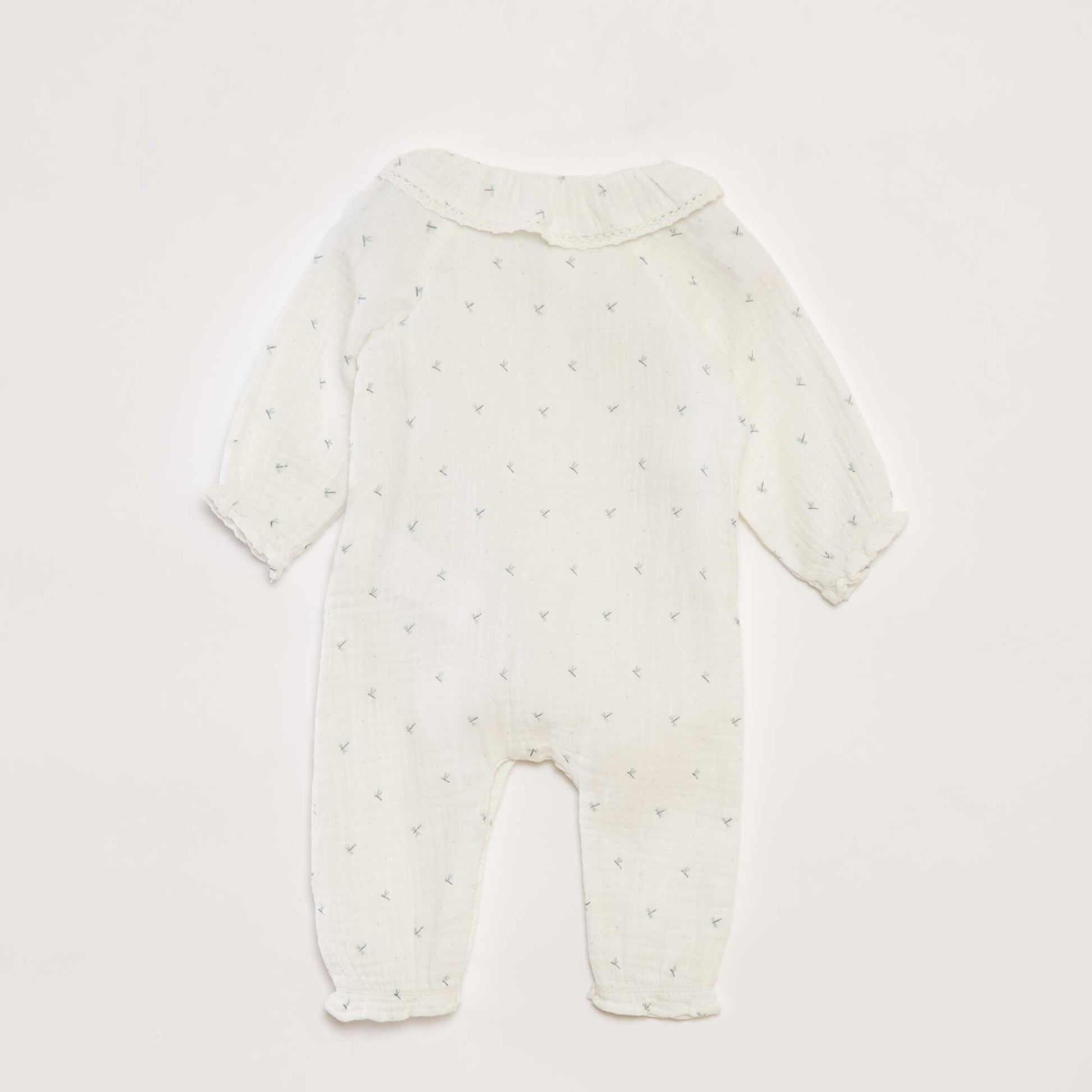 Footless sleepsuit with fancy collar WHITE