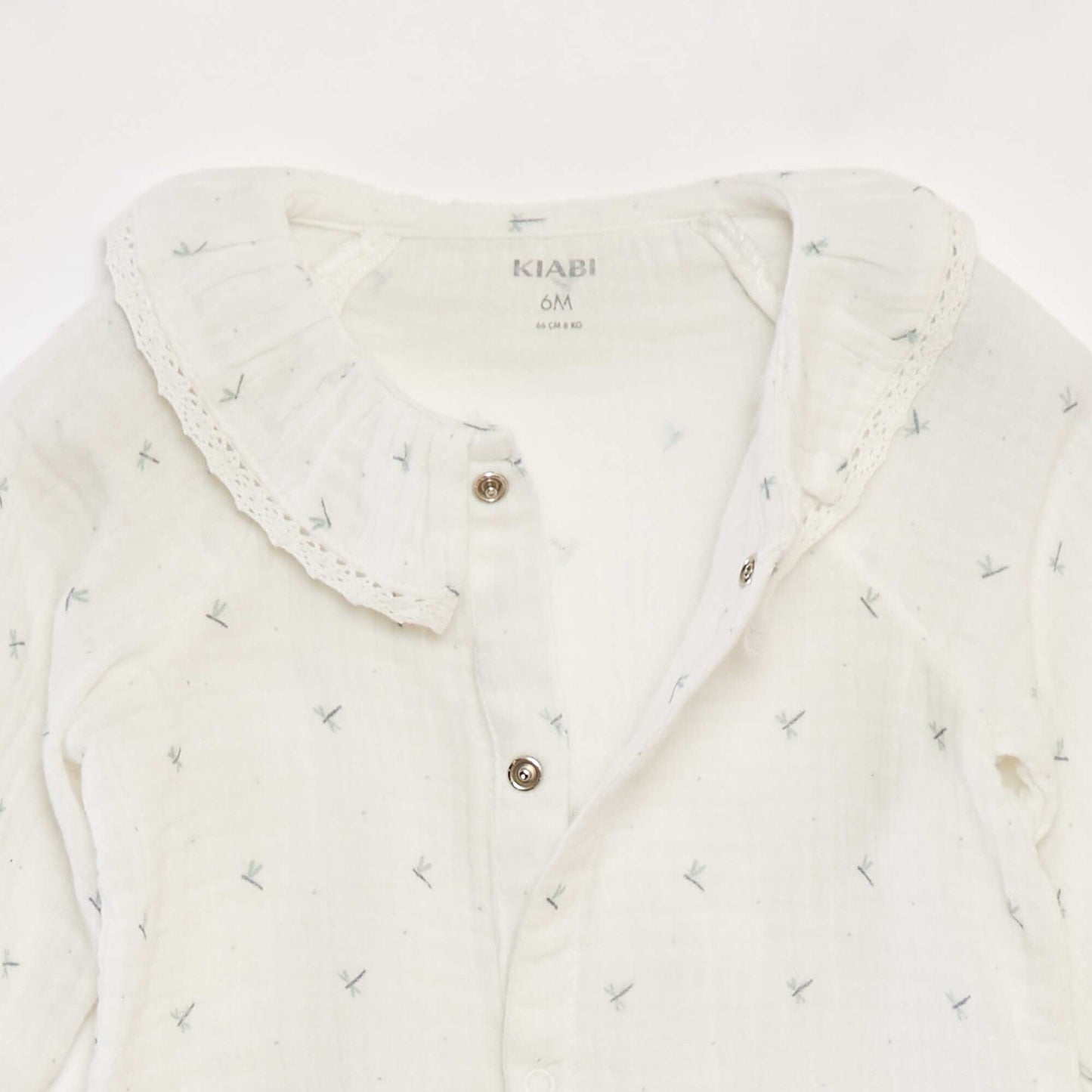 Footless sleepsuit with fancy collar WHITE