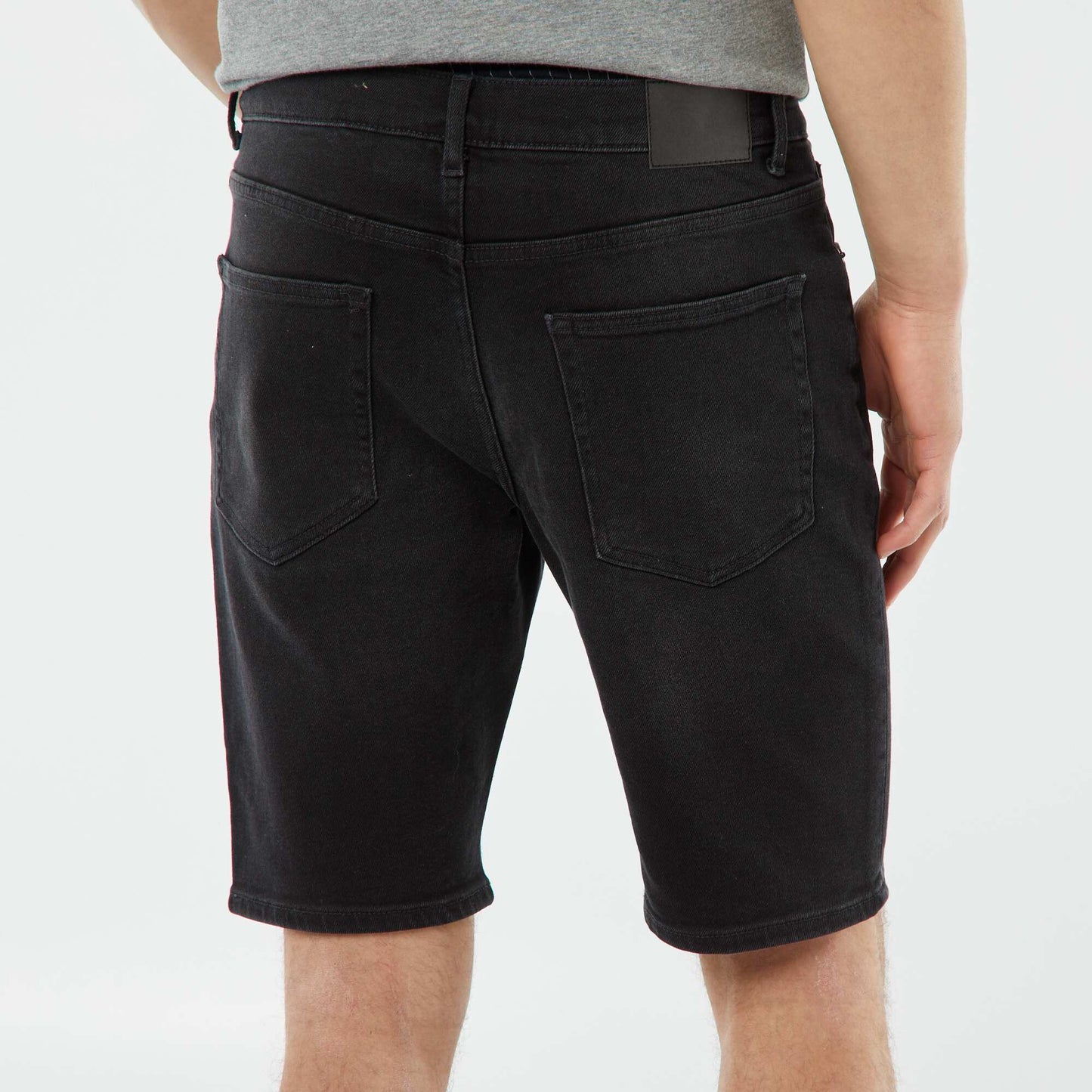Denim Bermuda shorts with 5 pockets GREY