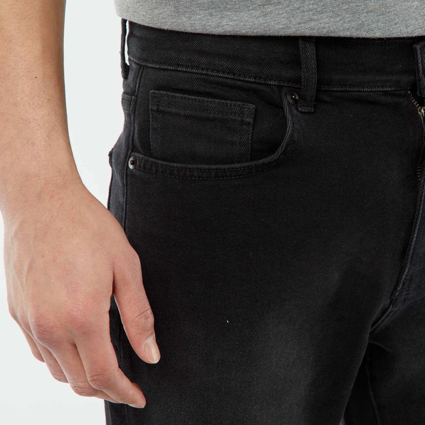 Denim Bermuda shorts with 5 pockets GREY