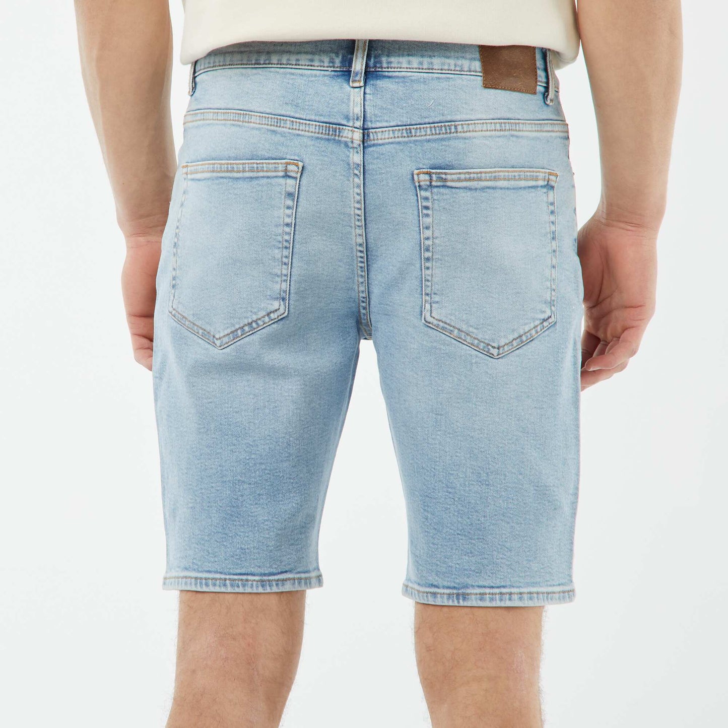 Denim Bermuda shorts with 5 pockets BLUE