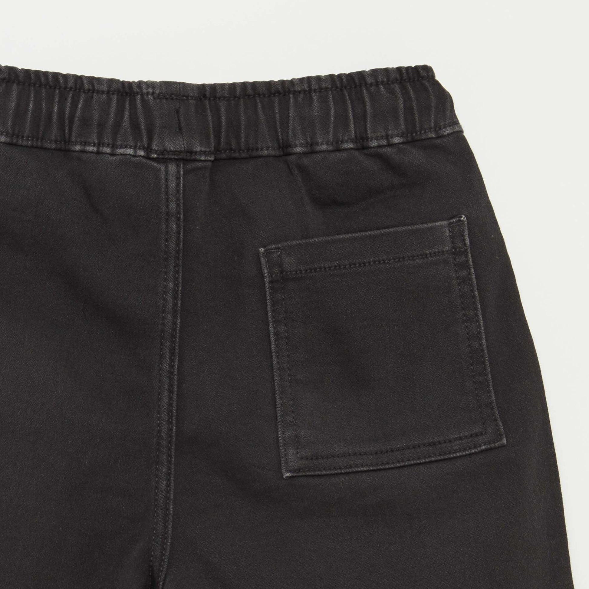 Denim Bermuda shorts with elasticated waist GREY