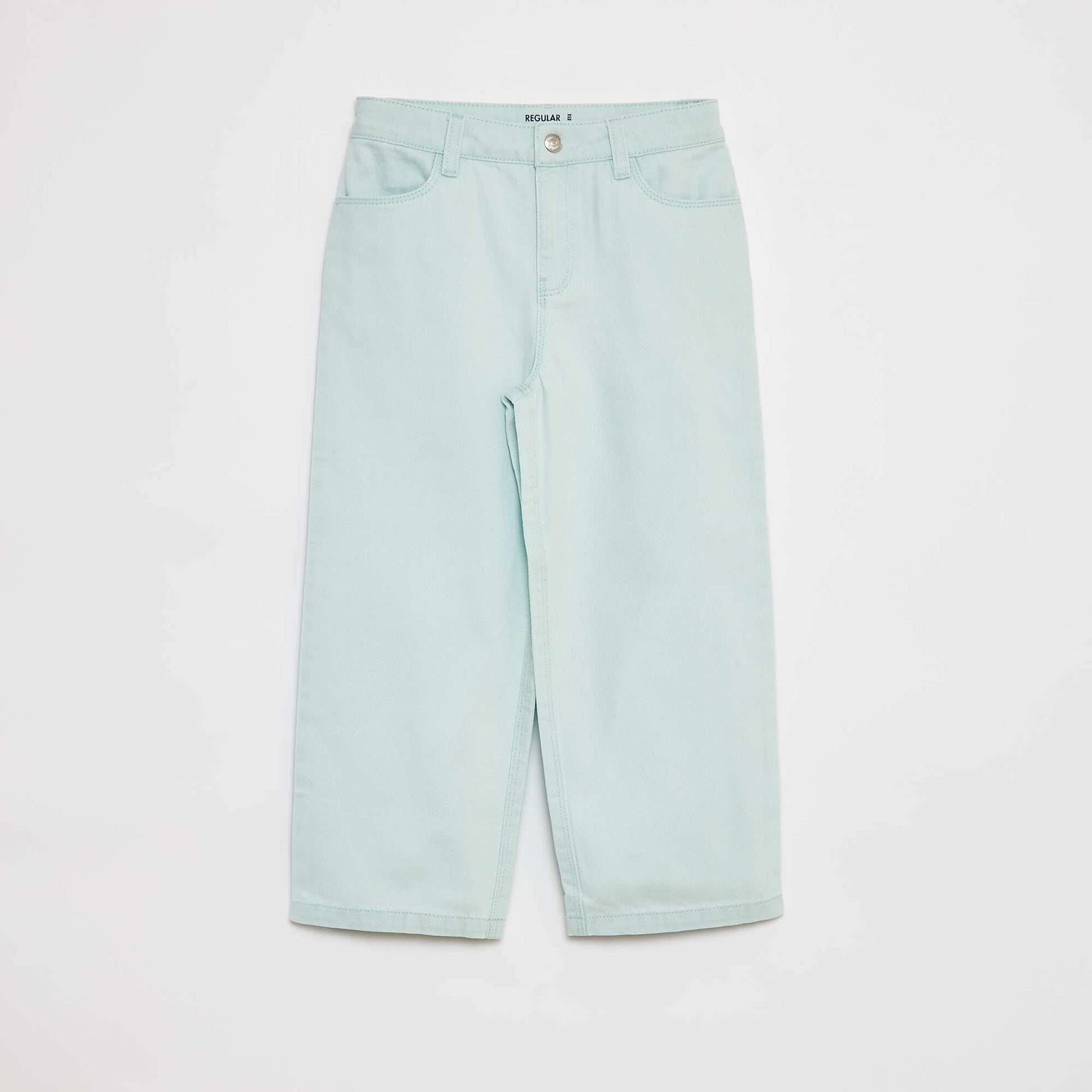Cropped denim trousers GREEN