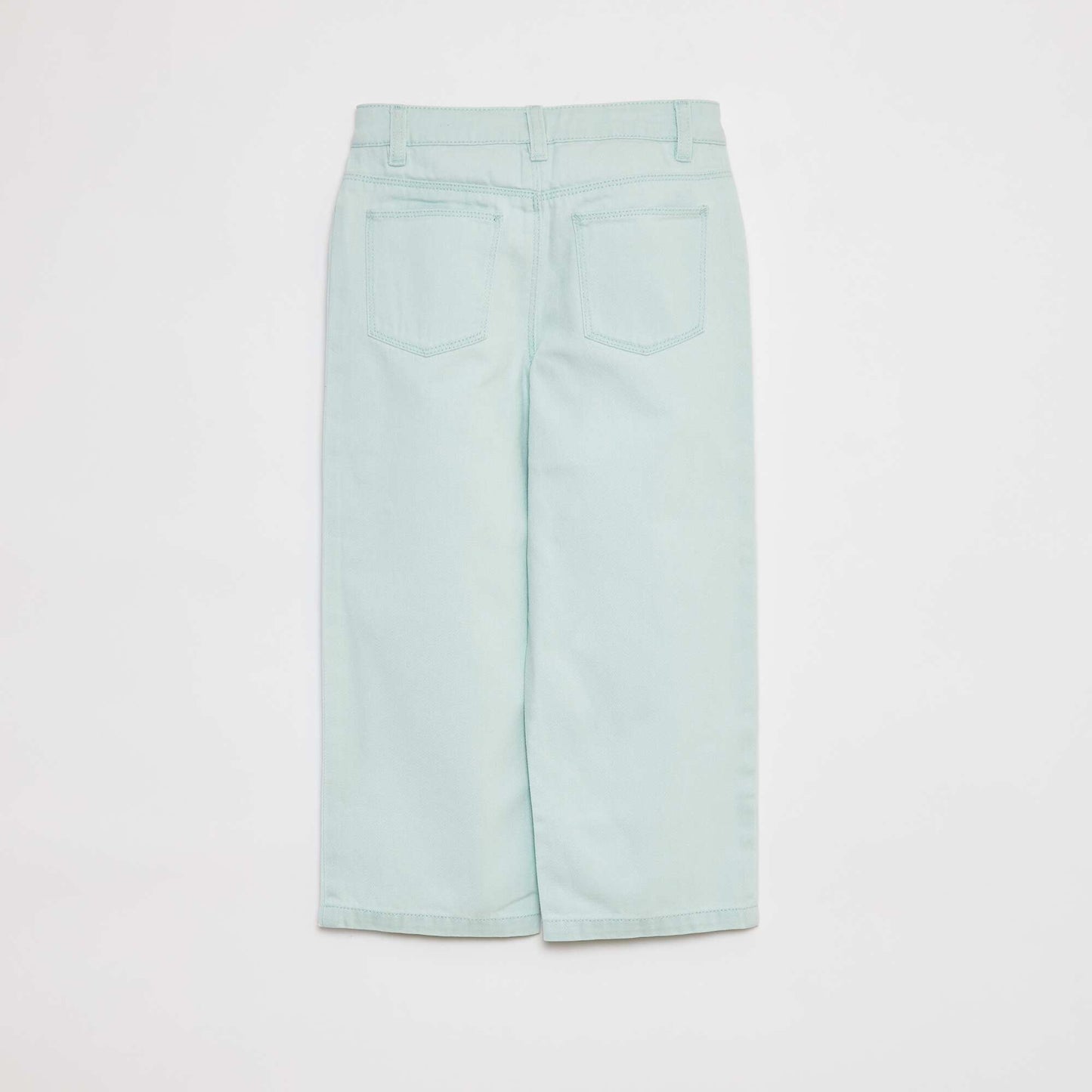 Cropped denim trousers GREEN