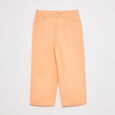 Cropped denim trousers ORANGE