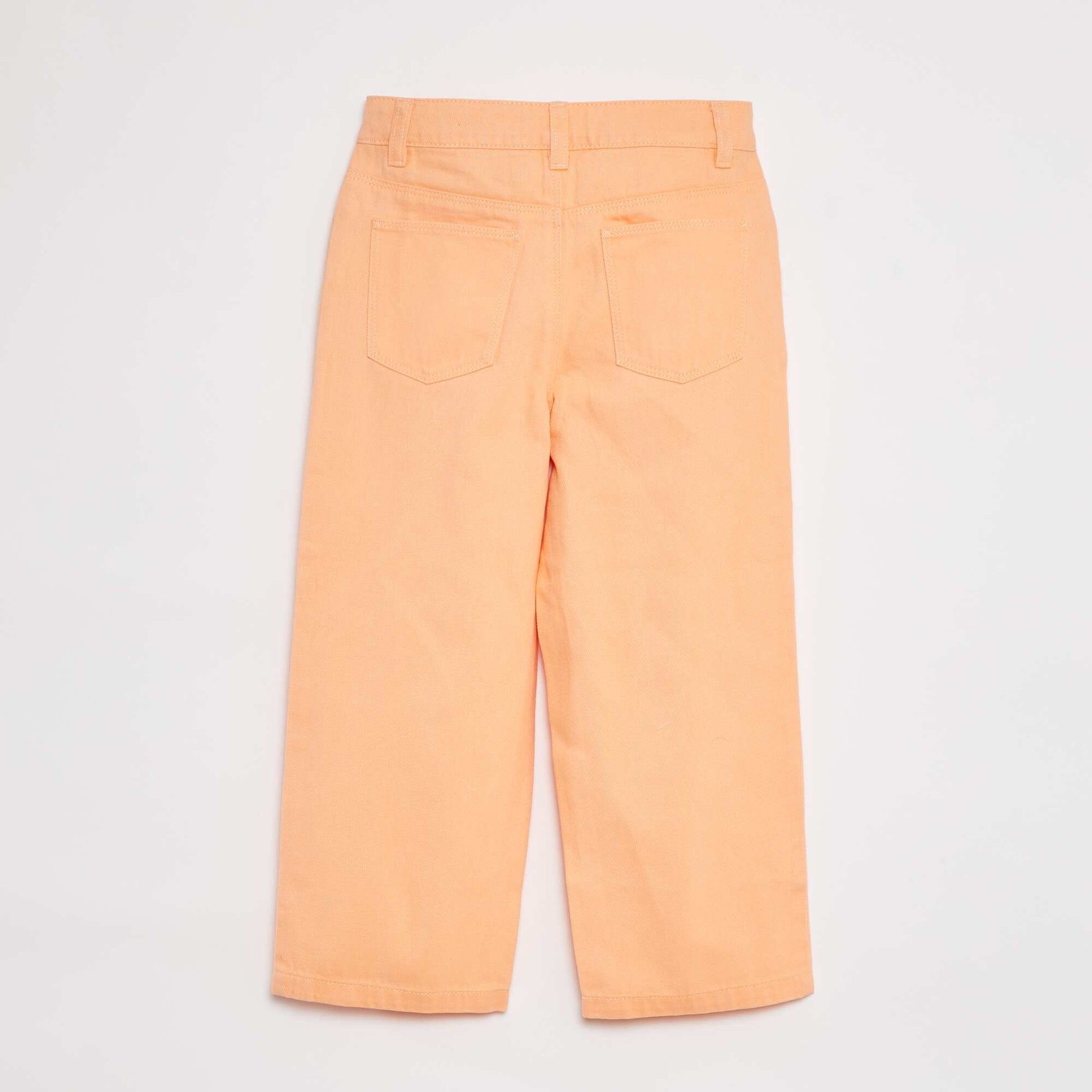 Cropped denim trousers ORANGE