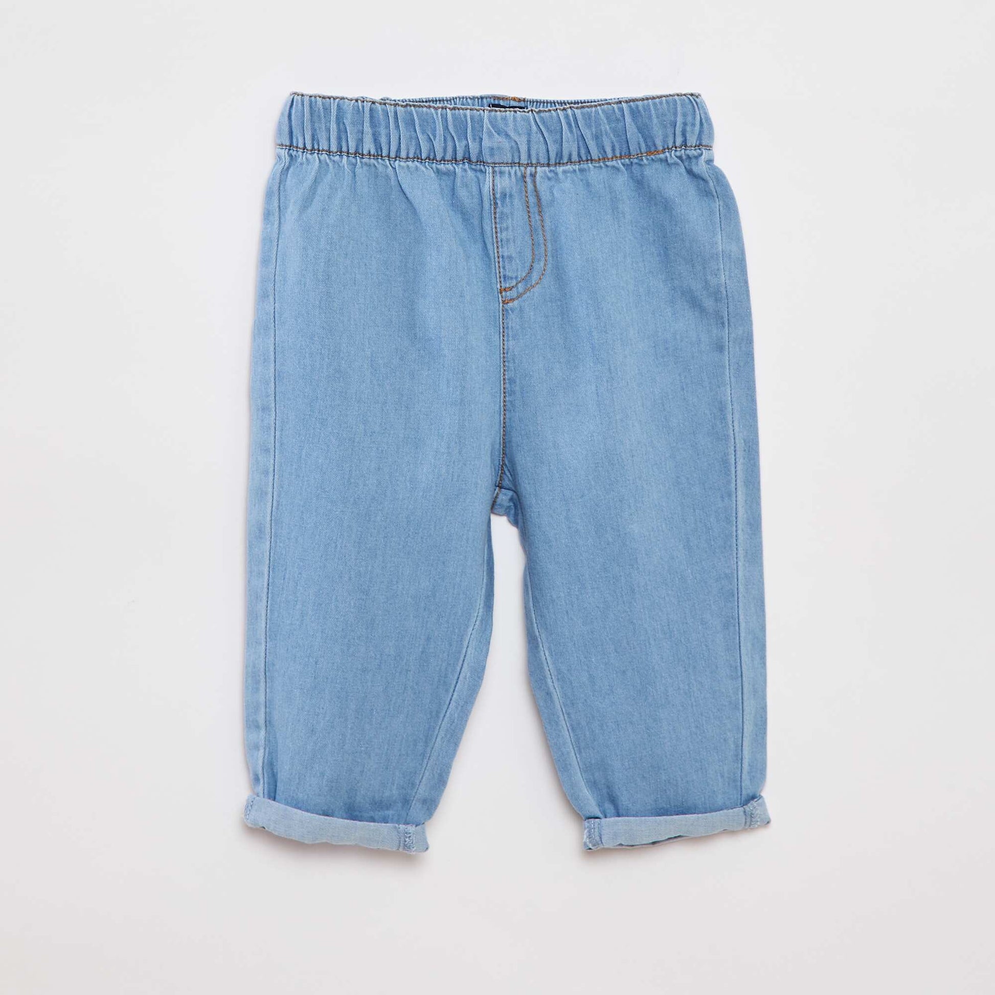 Striped T-shirt and denim trousers set - 2-piece set WHITE