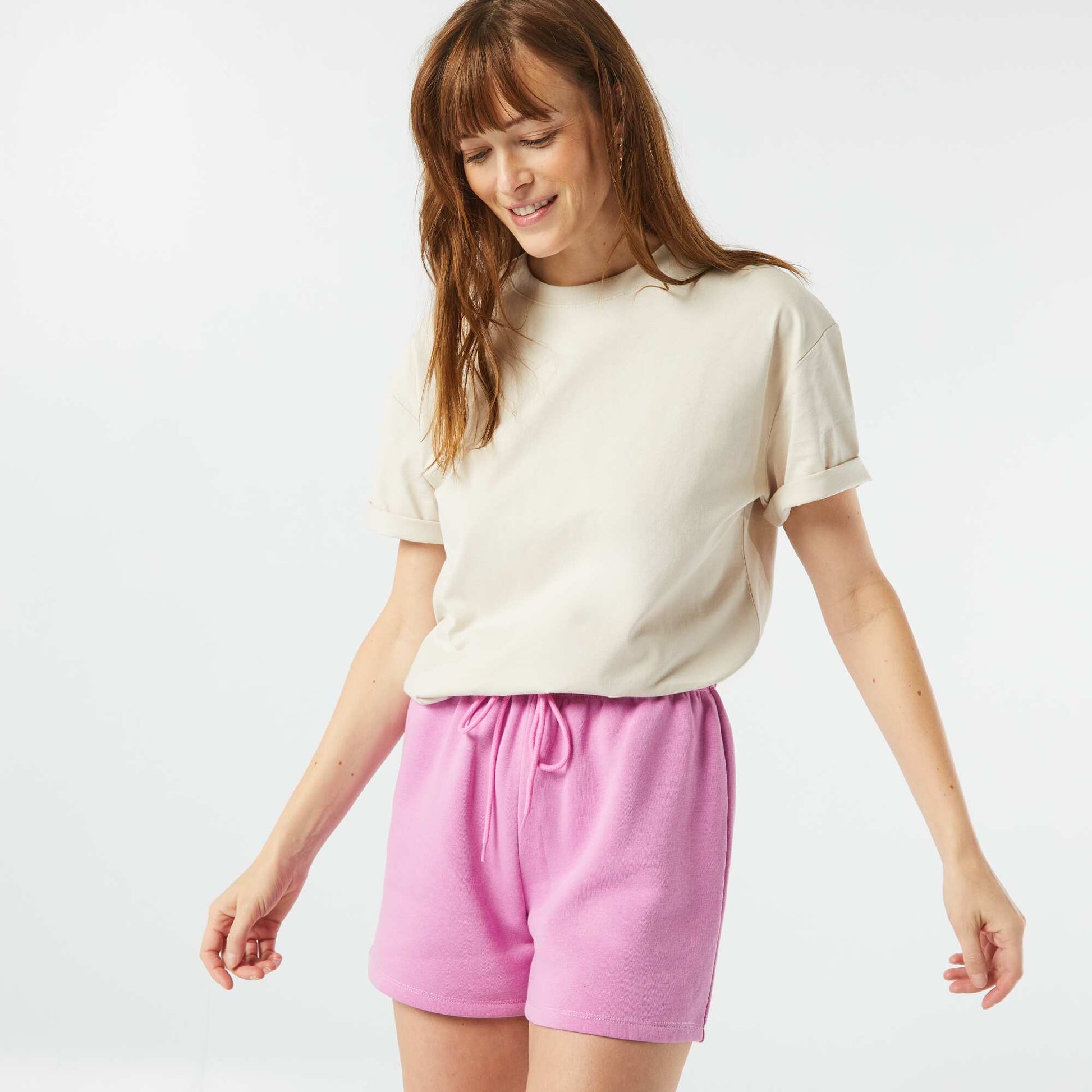 Sweatshirt fabric shorts PINK