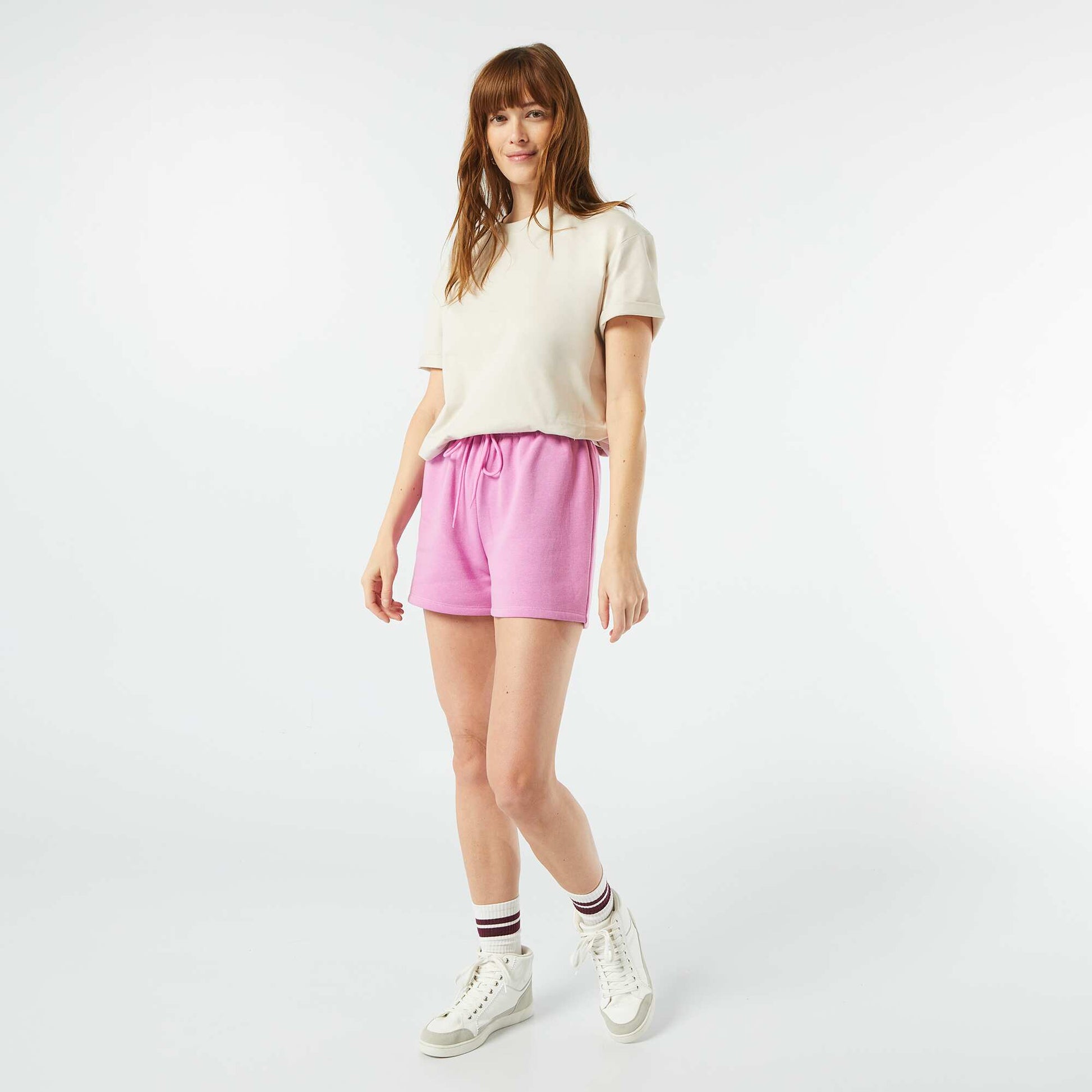 Sweatshirt fabric shorts PINK