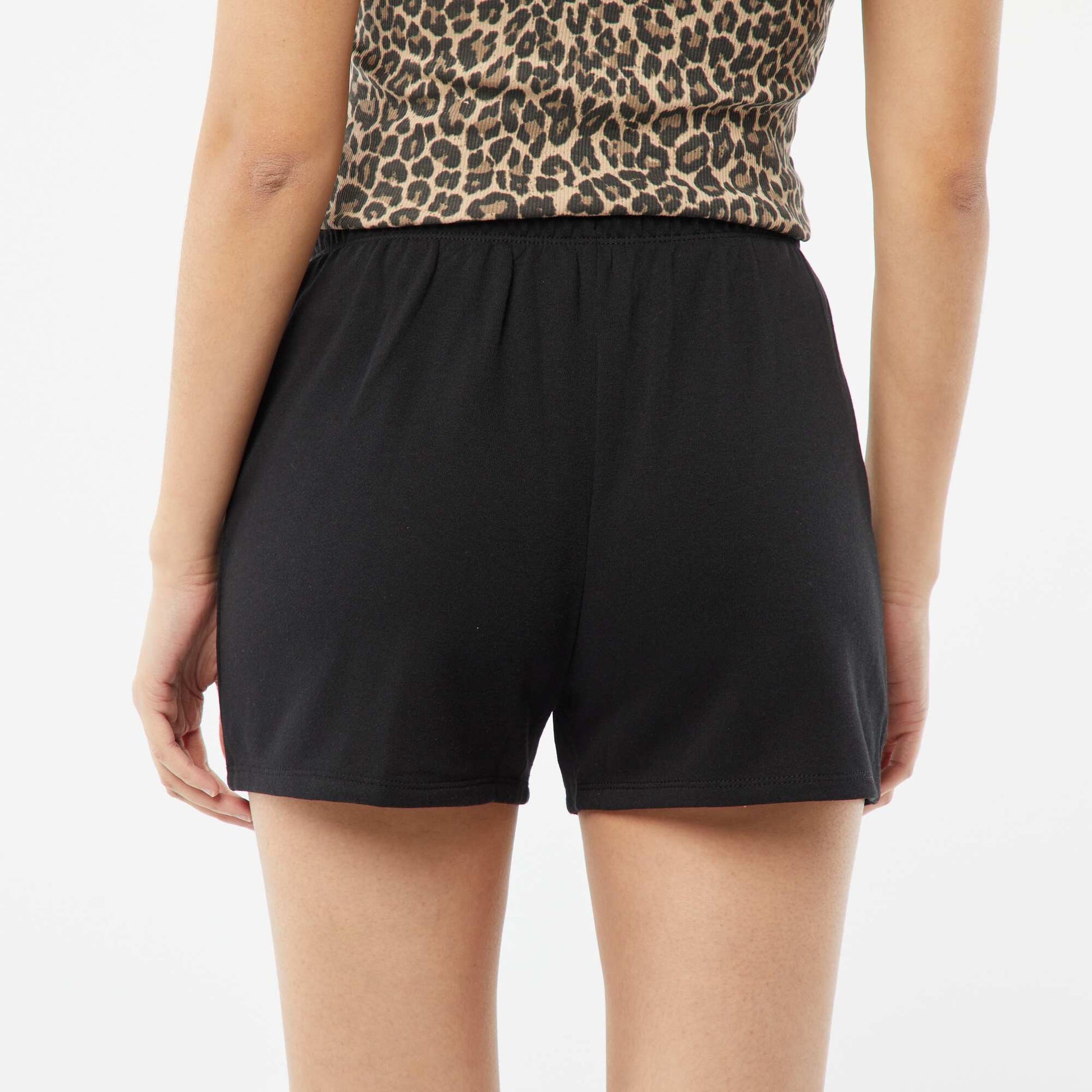 Sweatshirt fabric shorts BLACK
