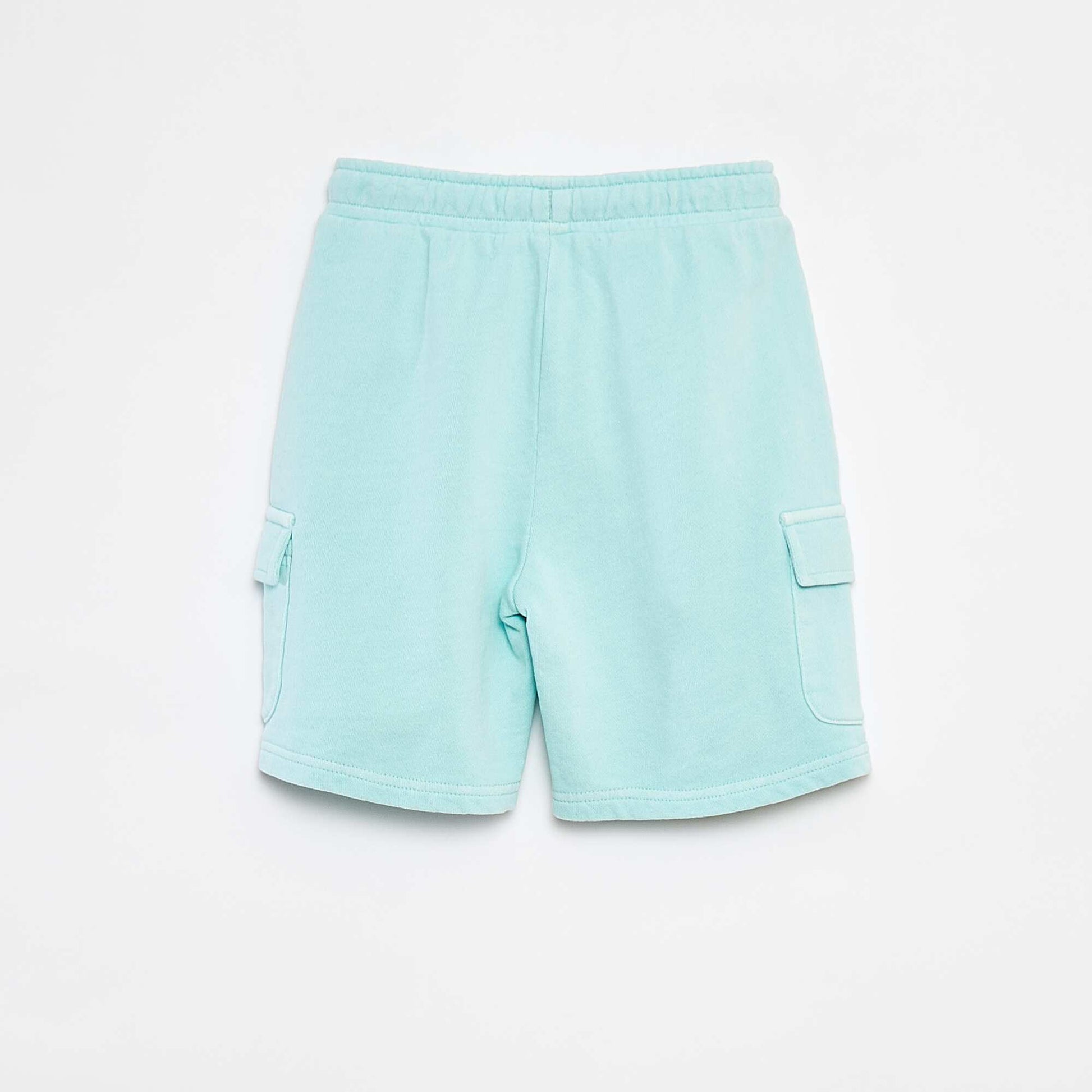 Lightweight sweatshirt fabric shorts with flap pocket BLUE