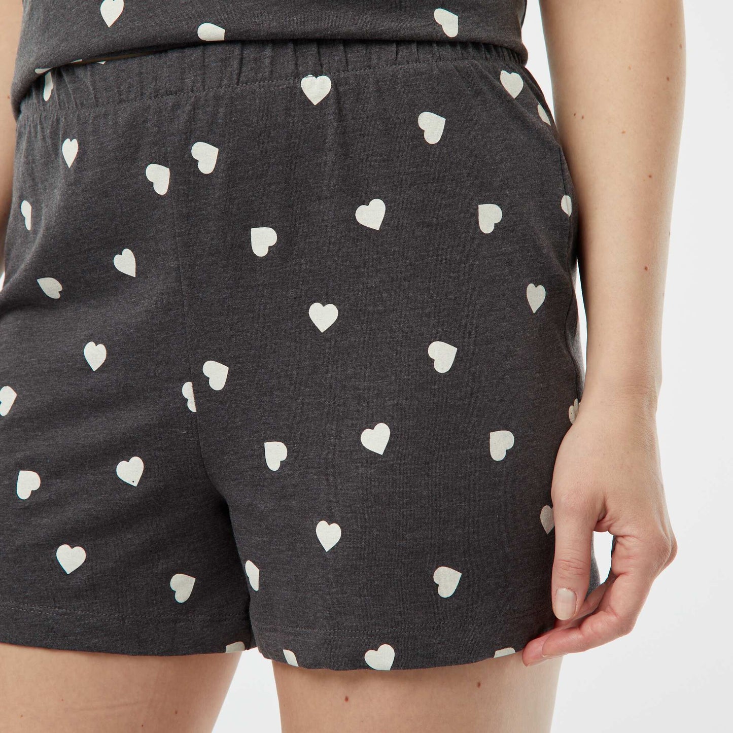 Pyjama set - printed T-shirt and shorts set GREY
