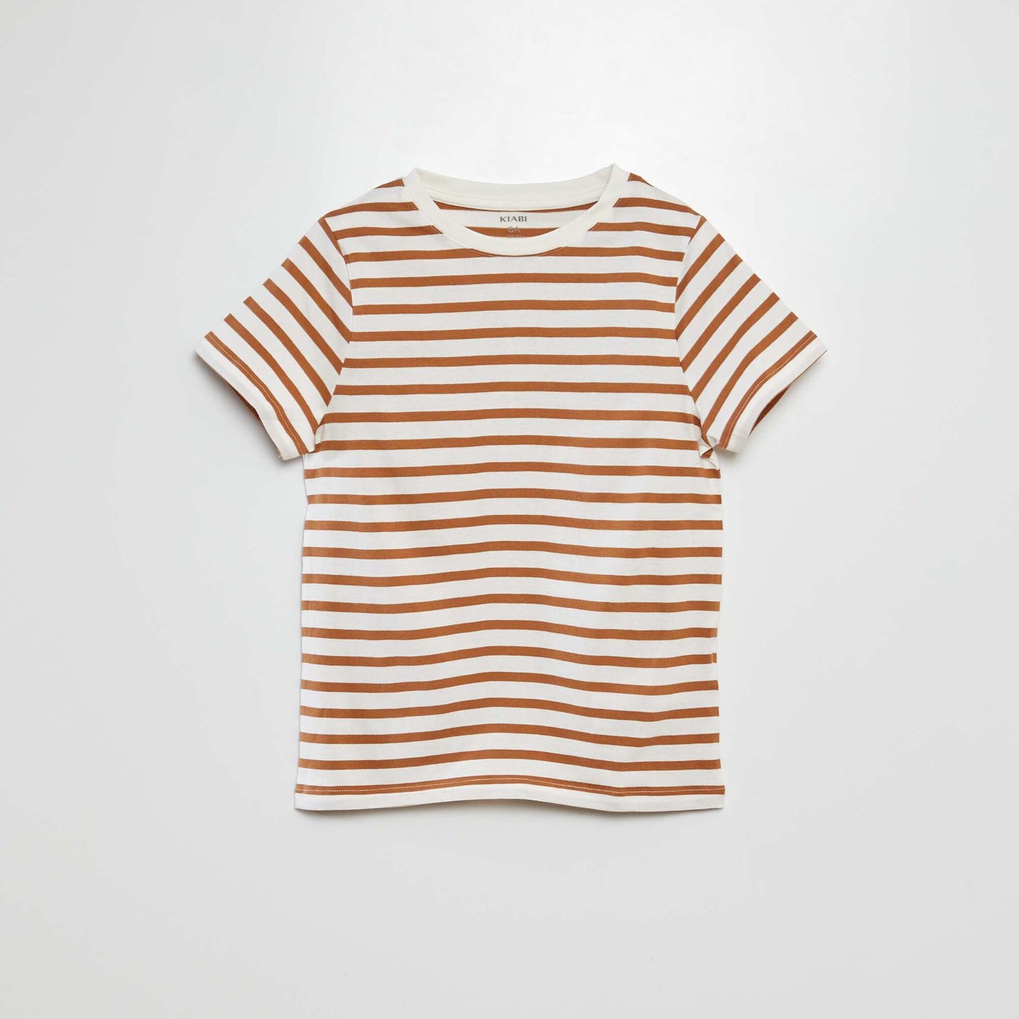 Patterned short-sleeved T-shirt BROWN