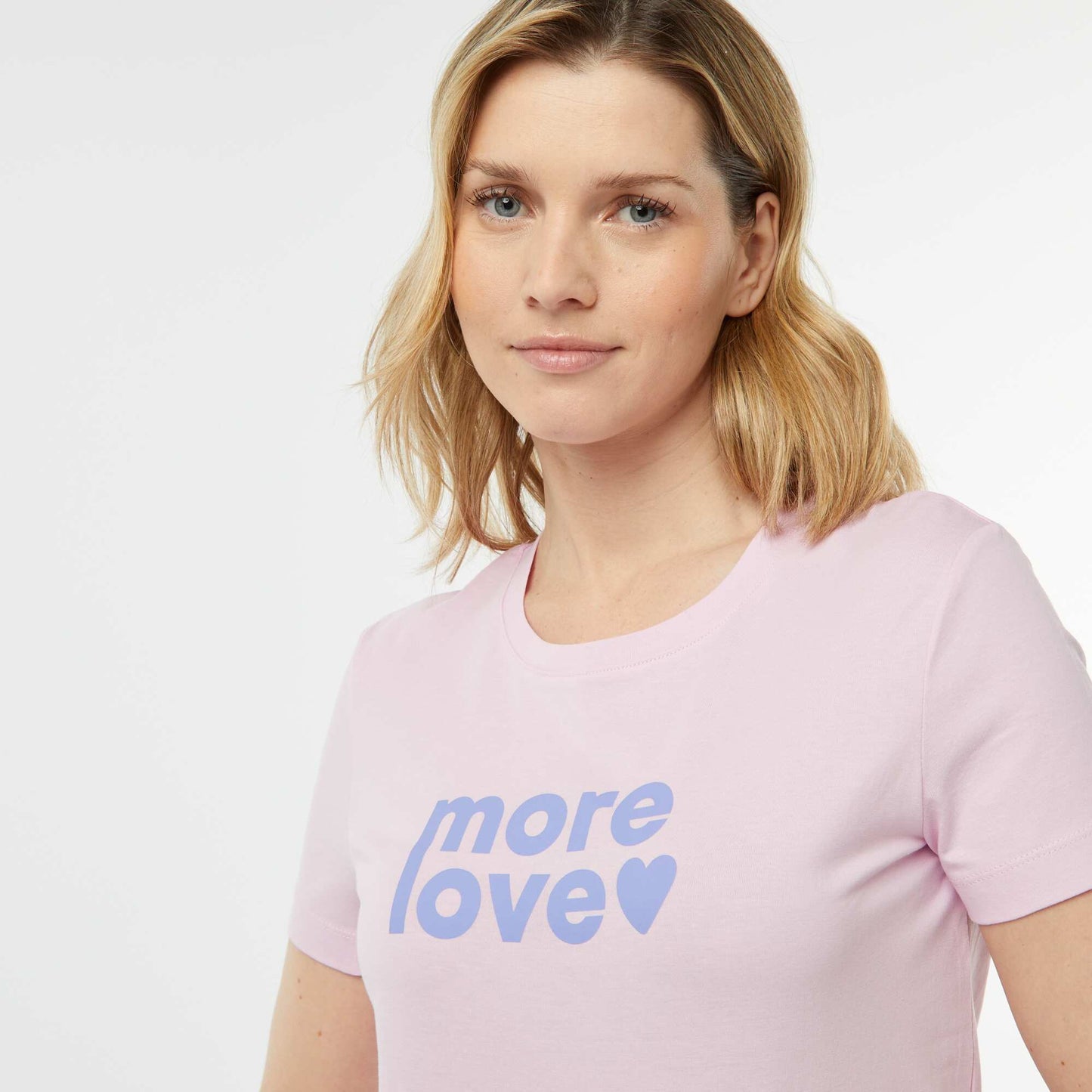 Pyjama set with slogan T-shirt and striped shorts - 2-piece set PINK