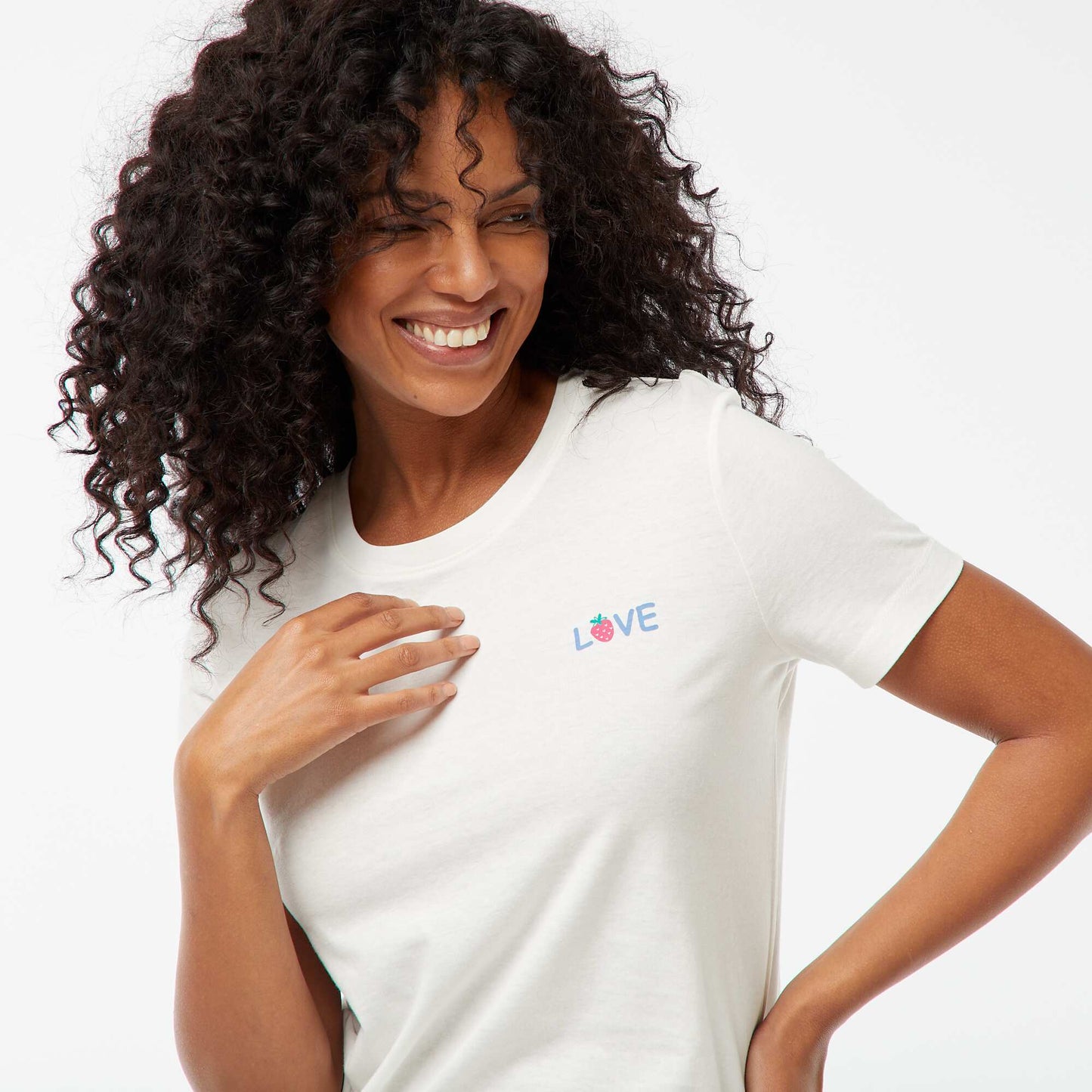 Pyjama set with slogan T-shirt and striped shorts - 2-piece set WHITE